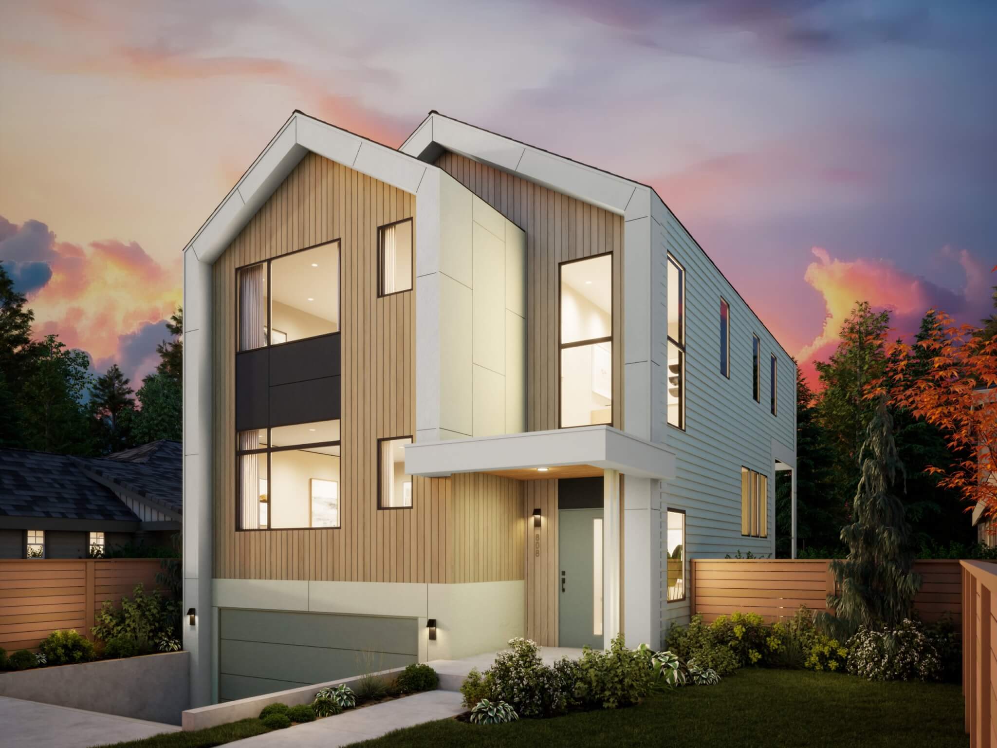 Thomas James Homes Pacific Northwest Skyline floorplan with a Scandinavian exterior style