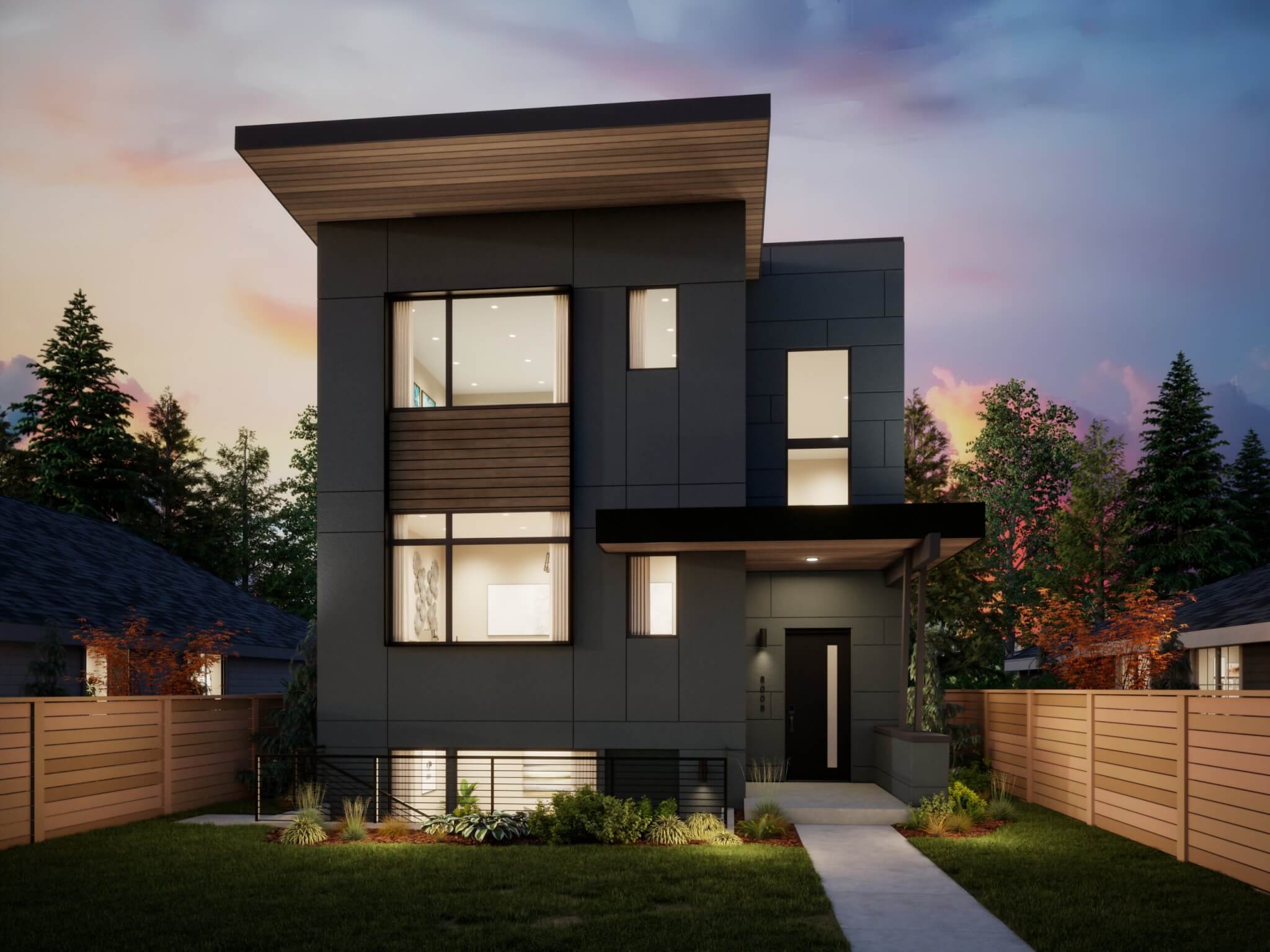 Thomas James Homes Pacific Northwest Summit floorplan with a Contemporary exterior style