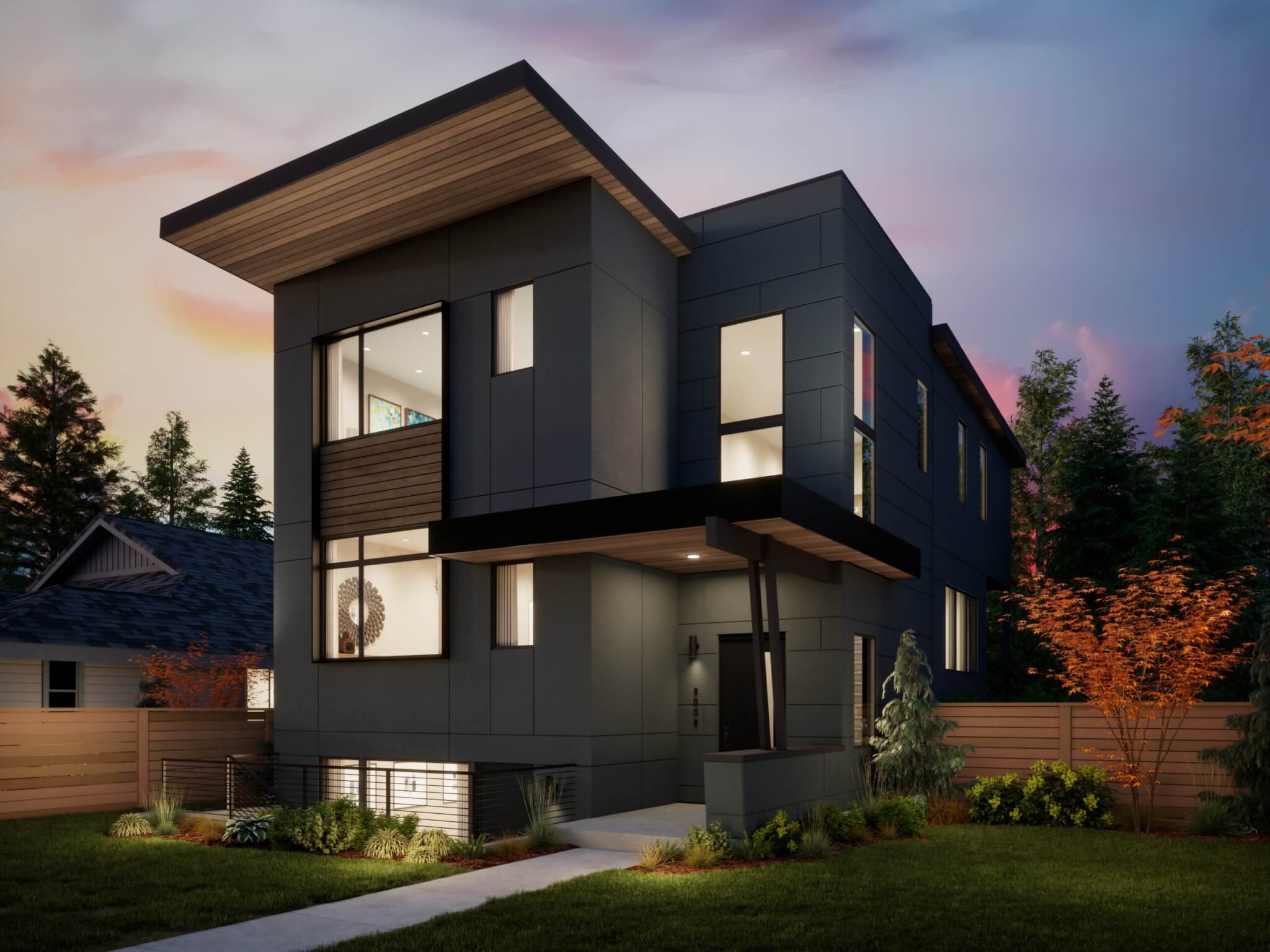 Thomas James Homes Pacific Northwest Summit floorplan with a Contemporary exterior style