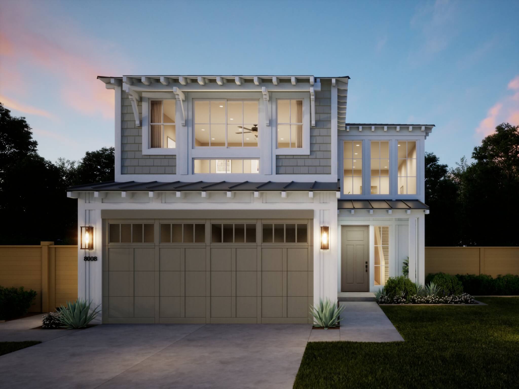 Thomas James Homes Southern California Ponderosa floorplan with a Coastal exterior style