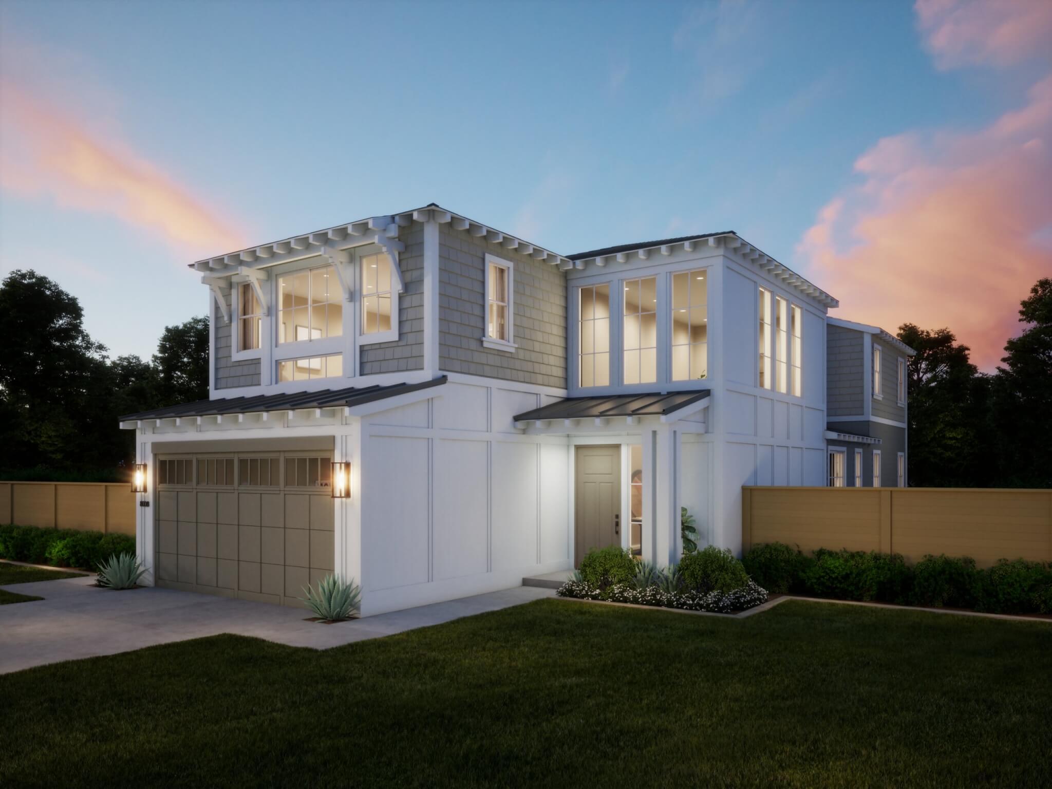 Thomas James Homes Southern California Ponderosa floorplan with a Coastal exterior style