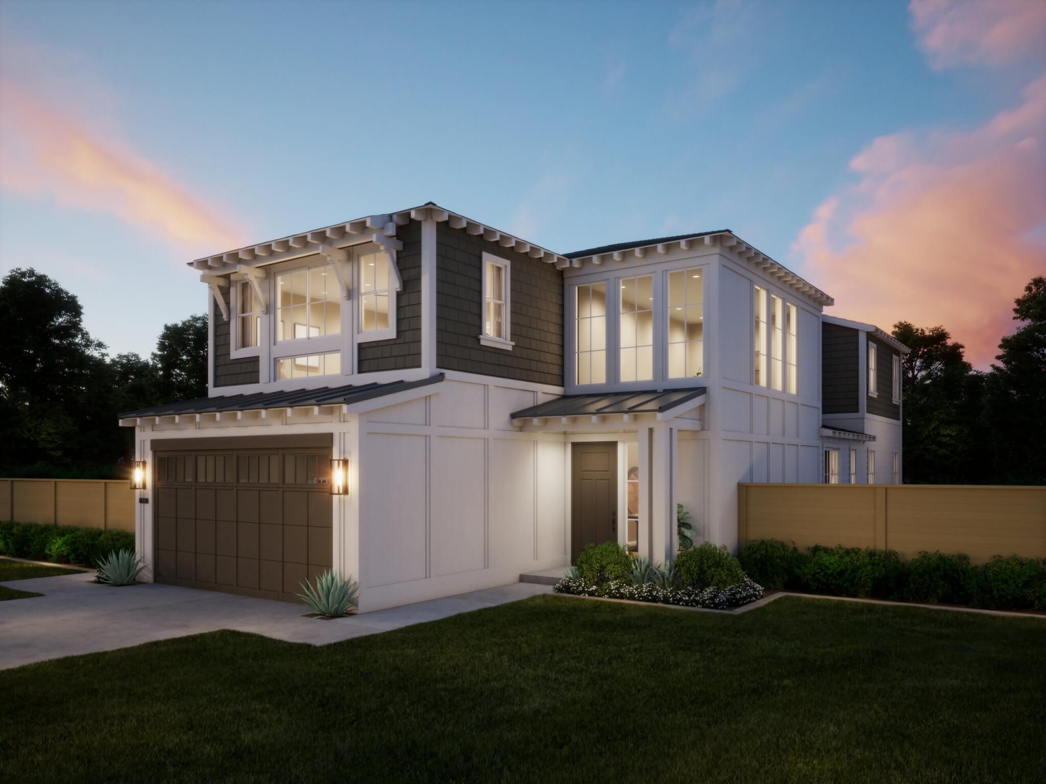 Thomas James Homes Southern California Ponderosa floorplan with a Coastal exterior style