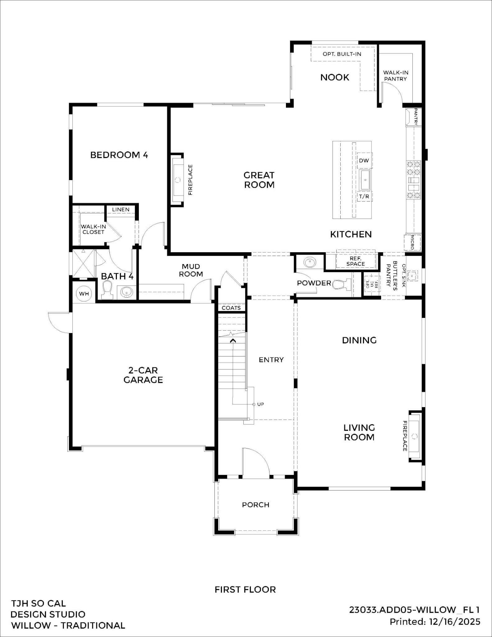 Thomas James Homes Southern California Willow floorplan