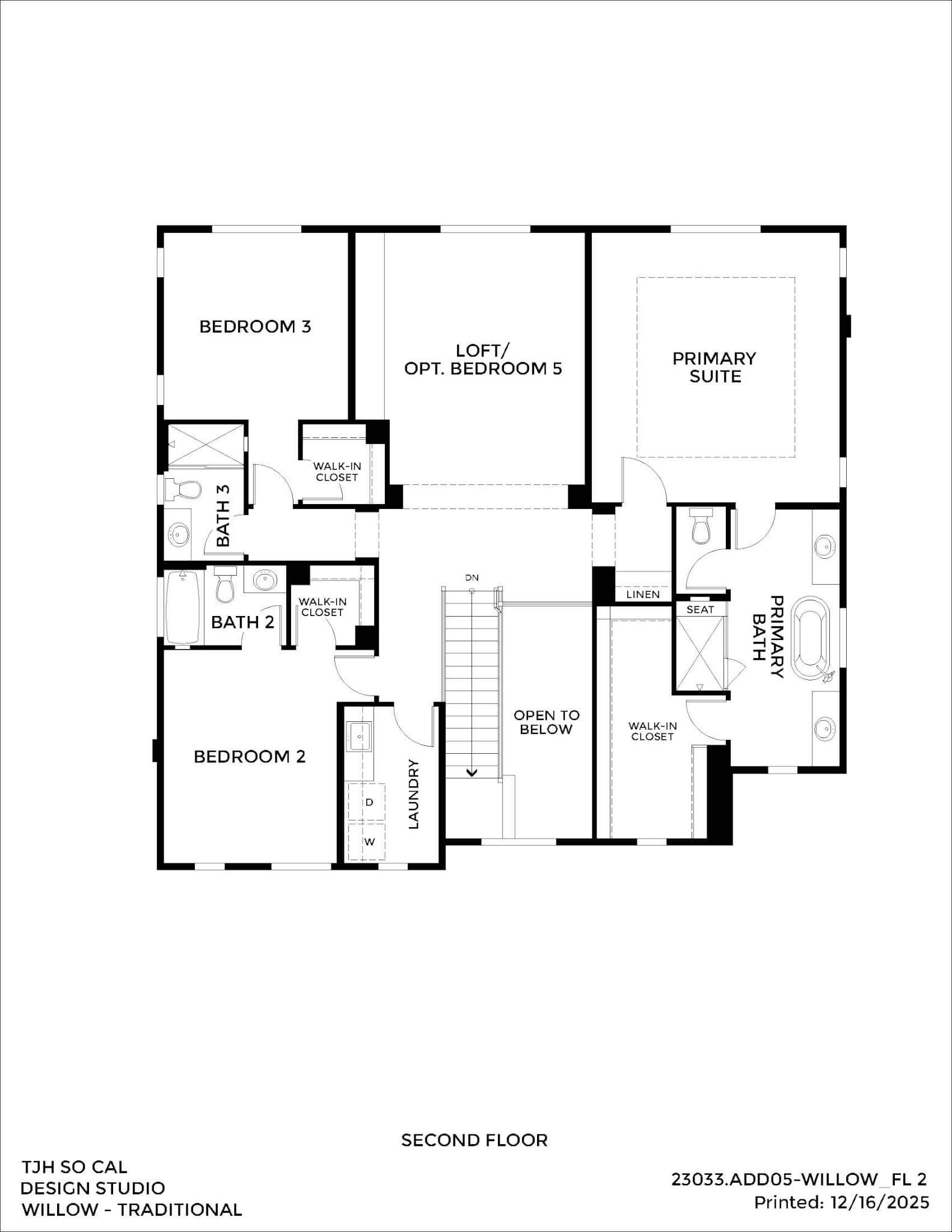 Thomas James Homes Southern California Willow floorplan