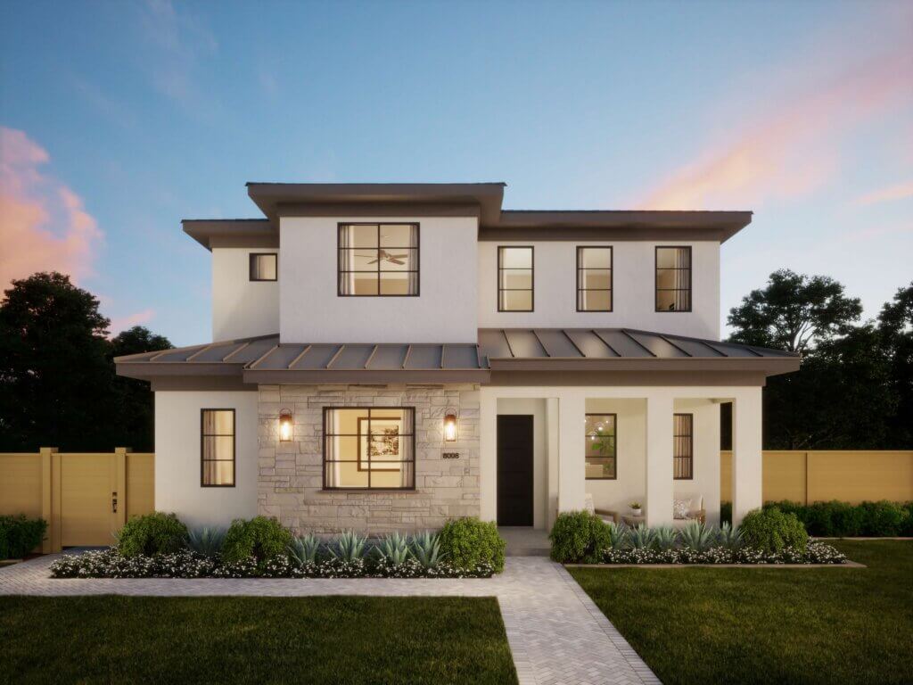 Thomas James Homes Southern California Centinela floorplan with a Transitional exterior style