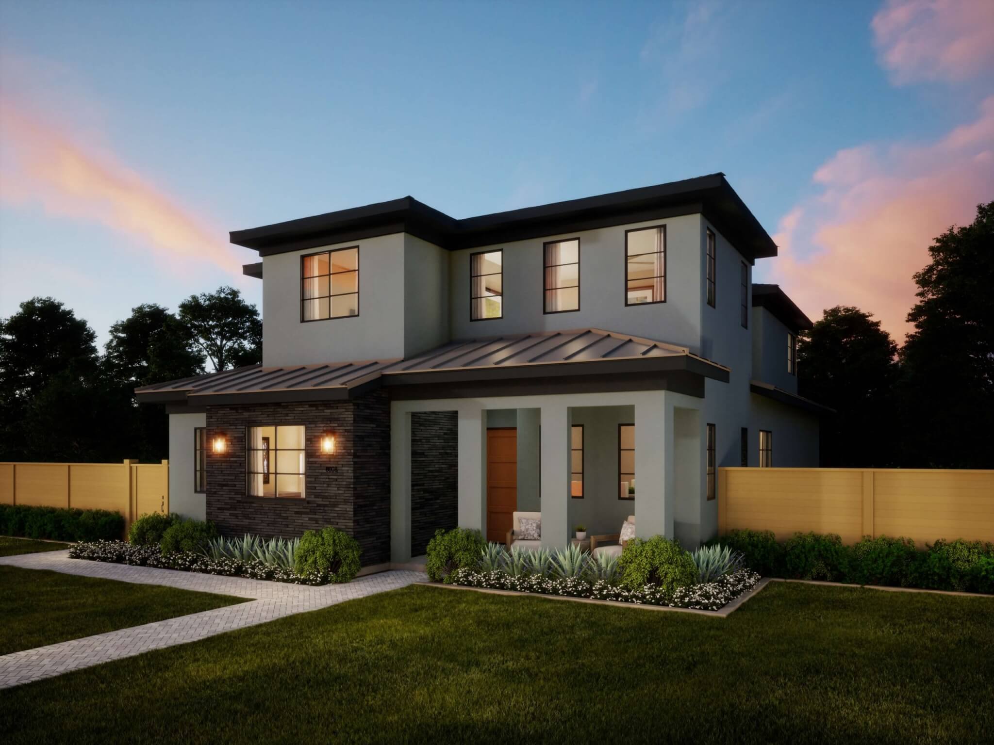 Thomas James Homes Southern California Centinela floorplan with a Transitional exterior style