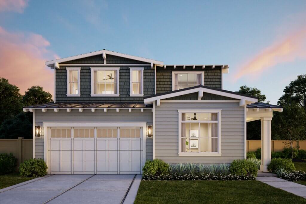 Thomas James Homes Southern California Chestnut floorplan with a Coastal exterior style