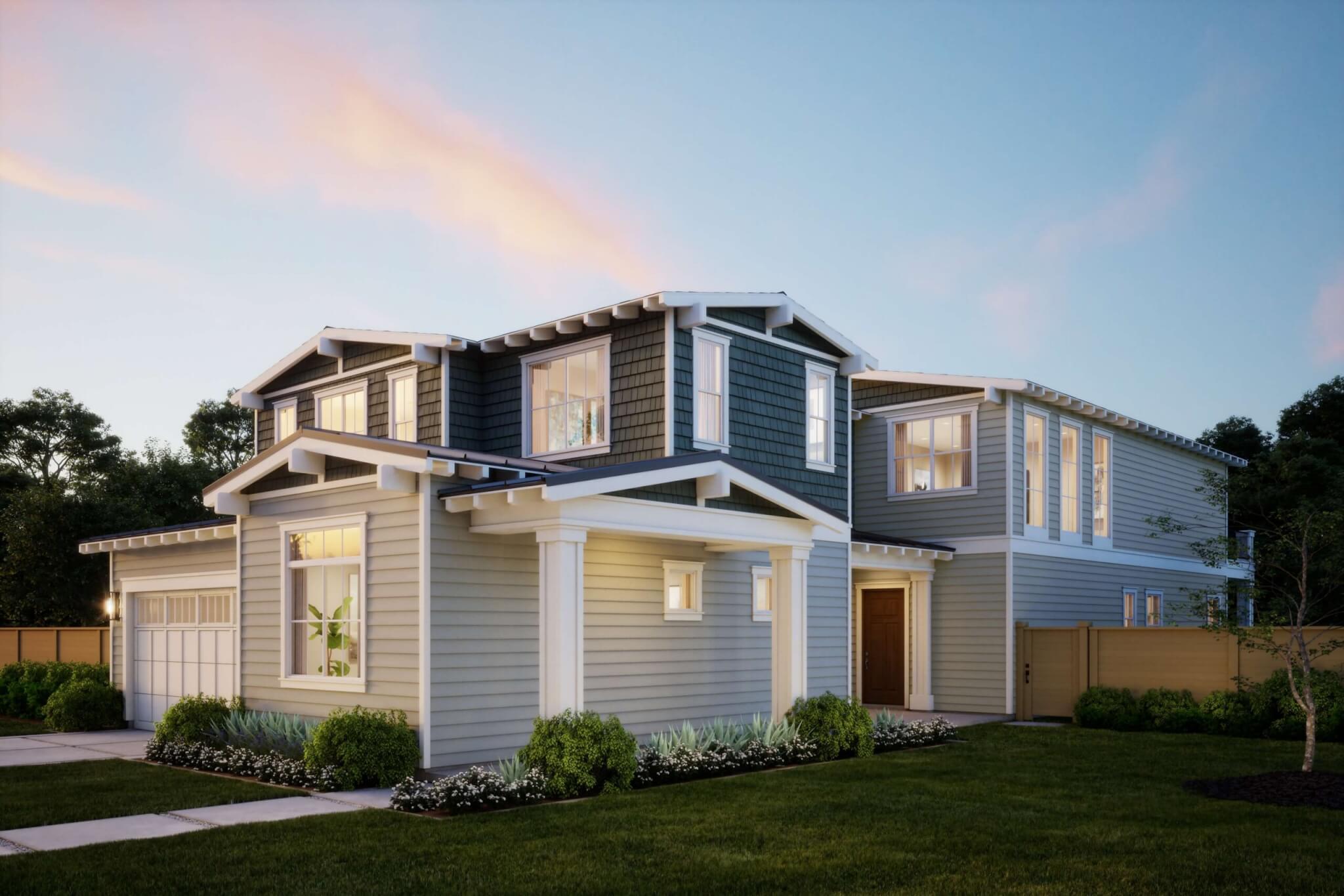Thomas James Homes Southern California Chestnut floorplan with a Coastal exterior style