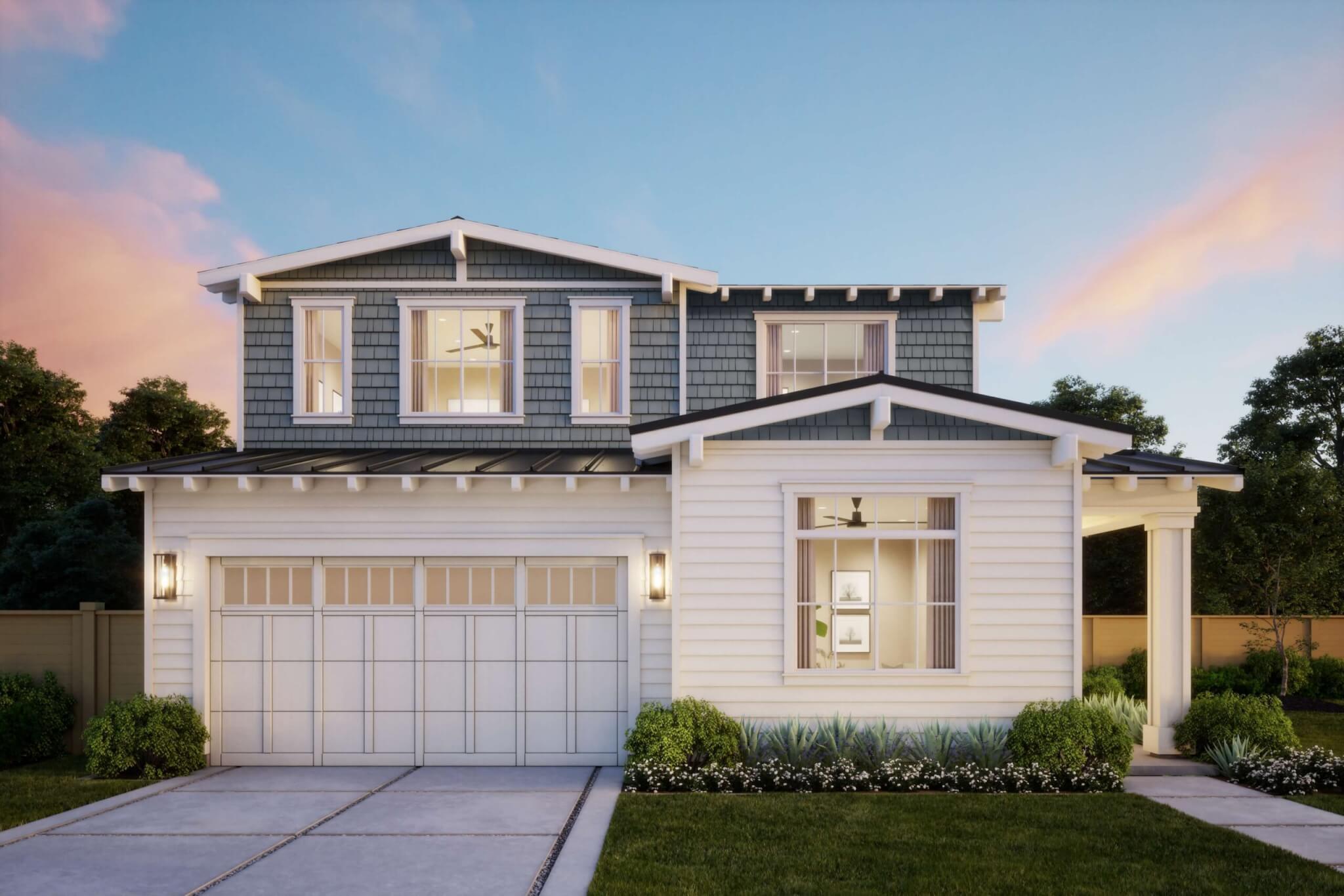 Thomas James Homes Southern California Chestnut floorplan with a Coastal exterior style