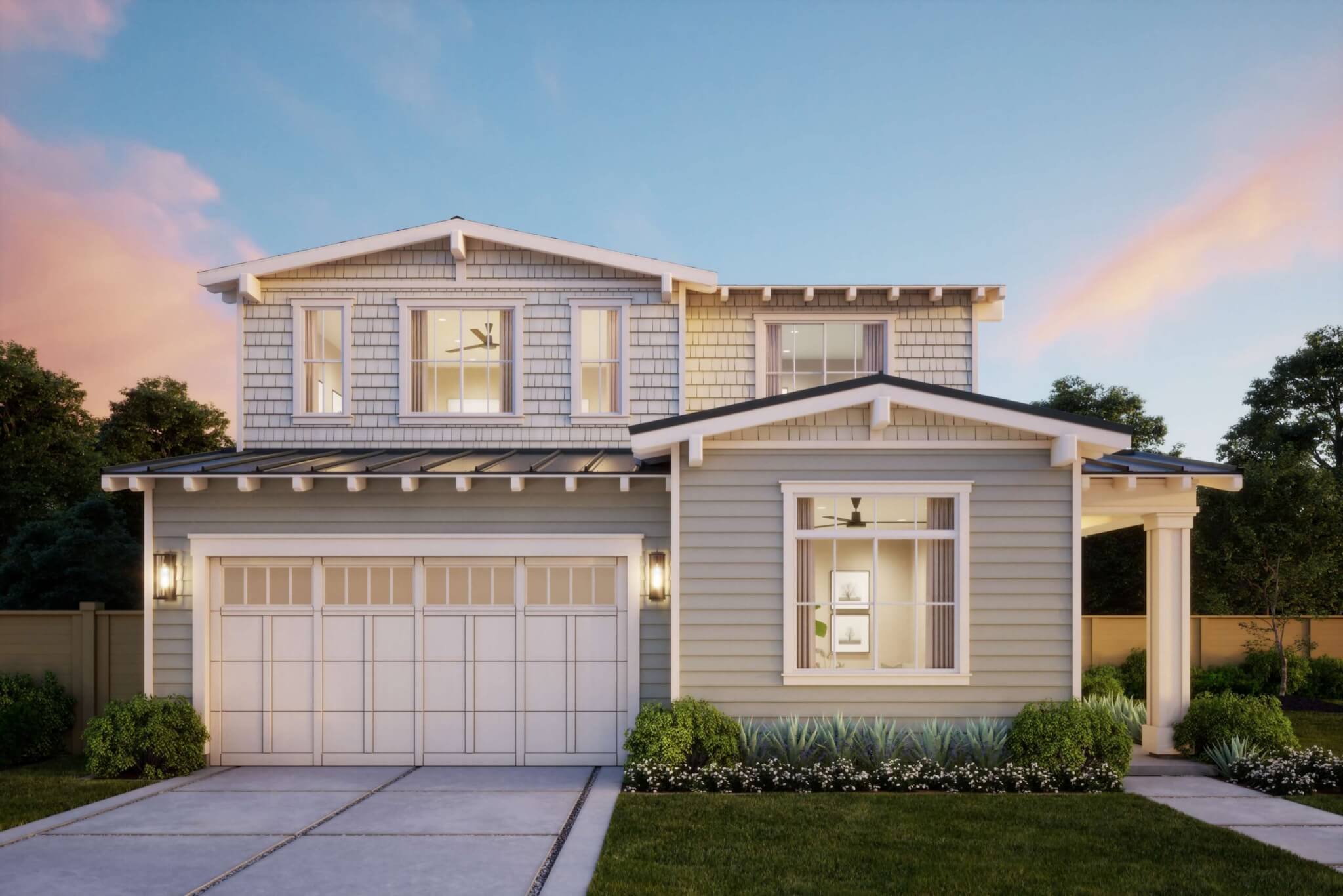 Thomas James Homes Southern California Chestnut floorplan with a Coastal exterior style