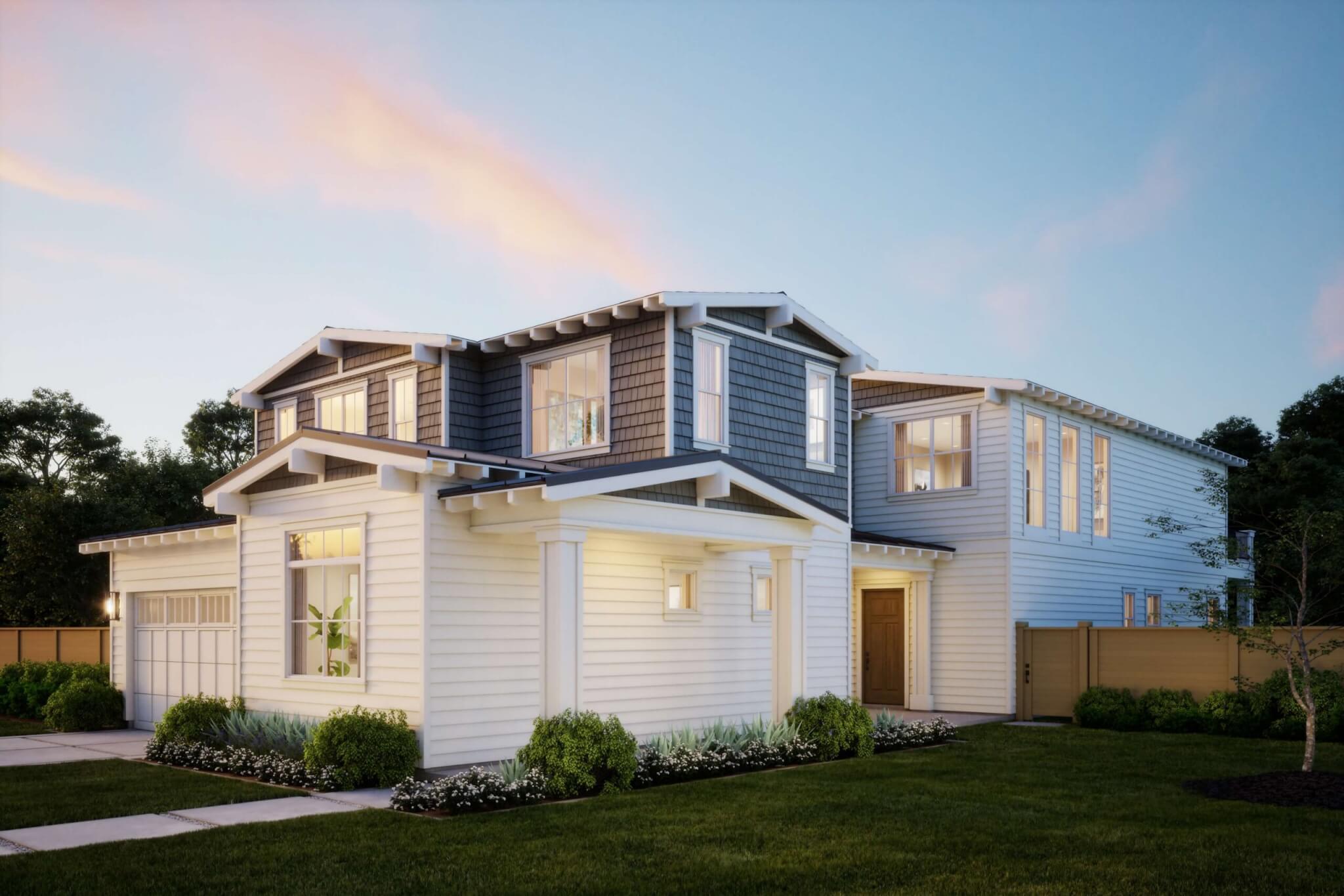 Thomas James Homes Southern California Chestnut floorplan with a Coastal exterior style