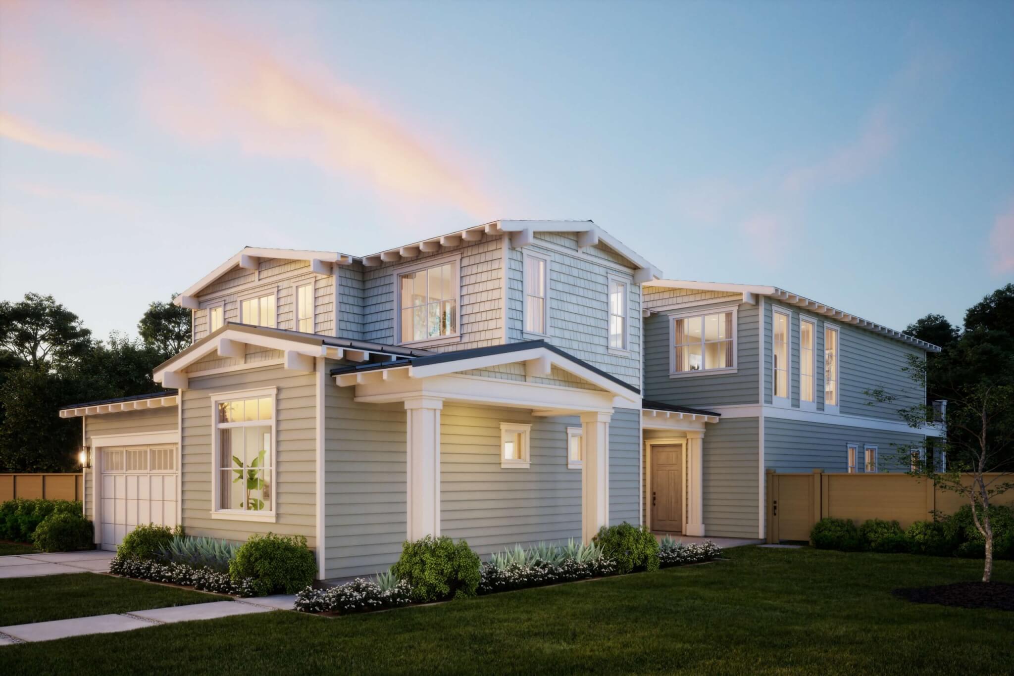 Thomas James Homes Southern California Chestnut floorplan with a Coastal exterior style
