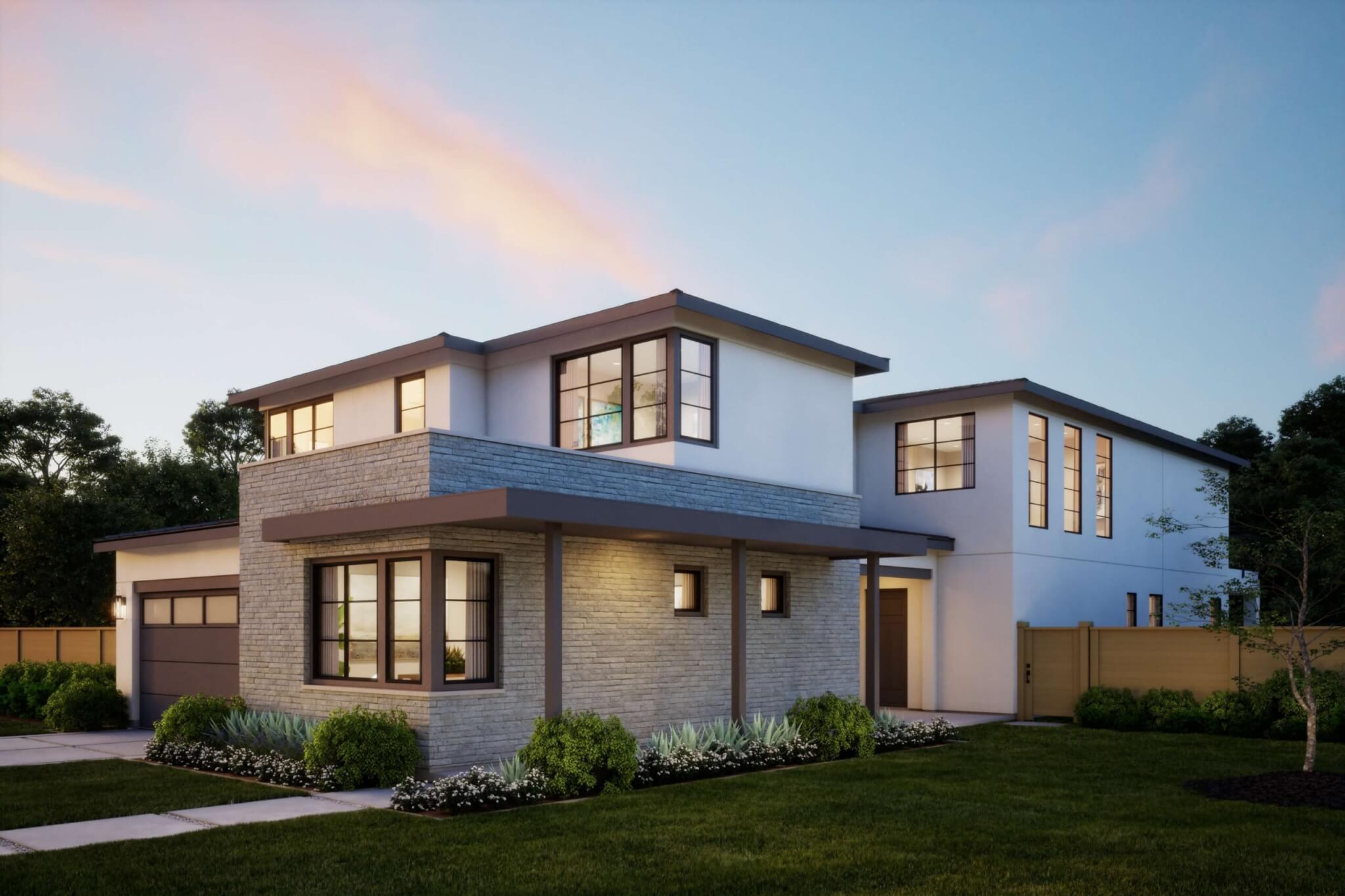 Thomas James Homes Southern California Chestnut floorplan with a Transitional exterior style