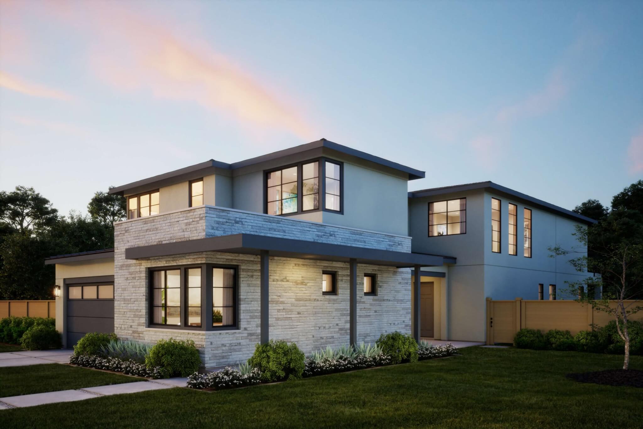 Thomas James Homes Southern California Chestnut floorplan with a Transitional exterior style