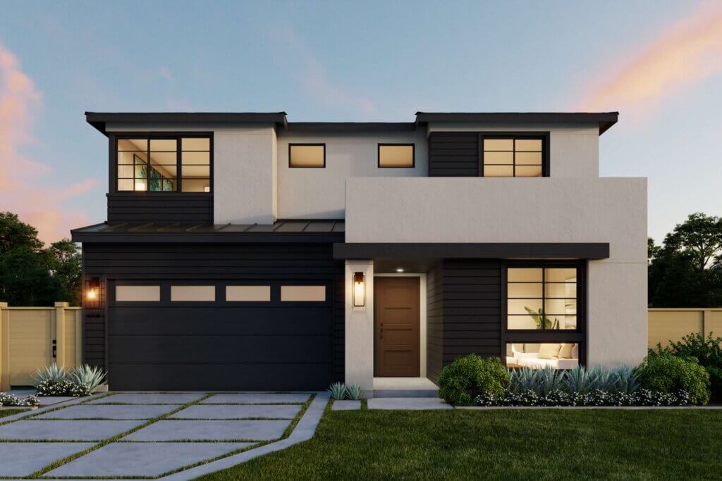 Thomas James Homes Southern California Hawthorne floorplan with a Transitional exterior style