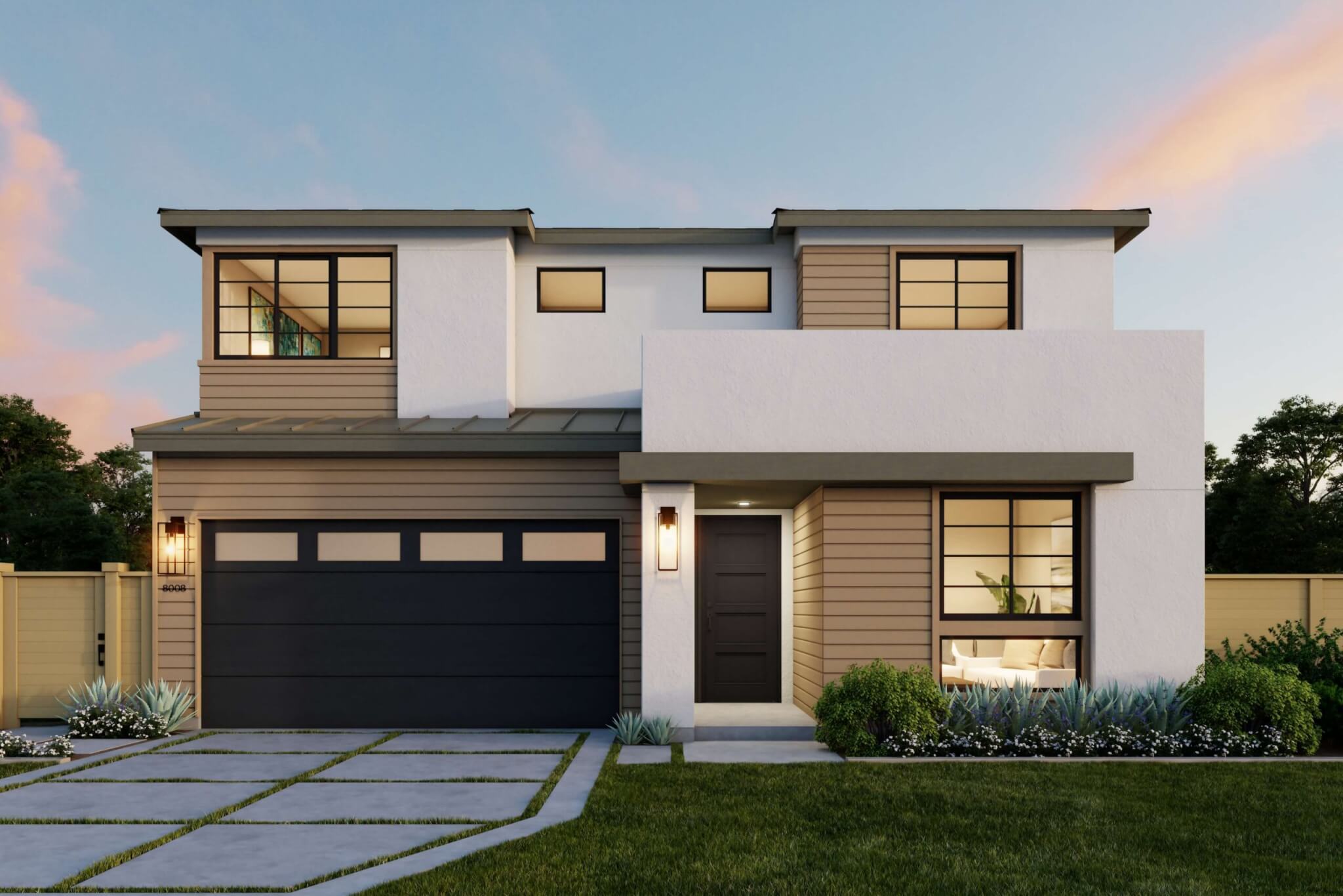 Thomas James Homes Southern California Hawthorne floorplan with a Transitional exterior style