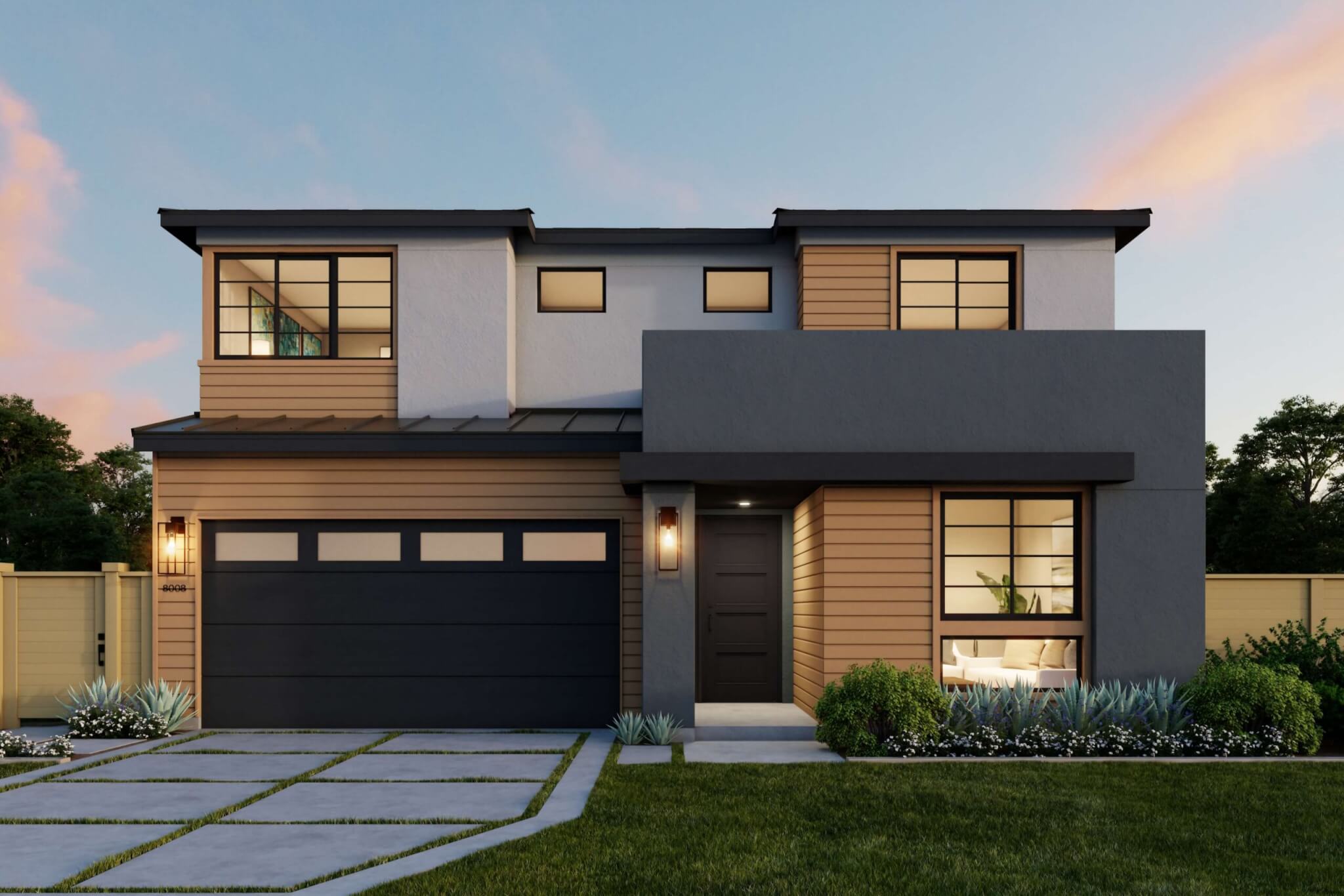 Thomas James Homes Southern California Hawthorne floorplan with a Transitional exterior style