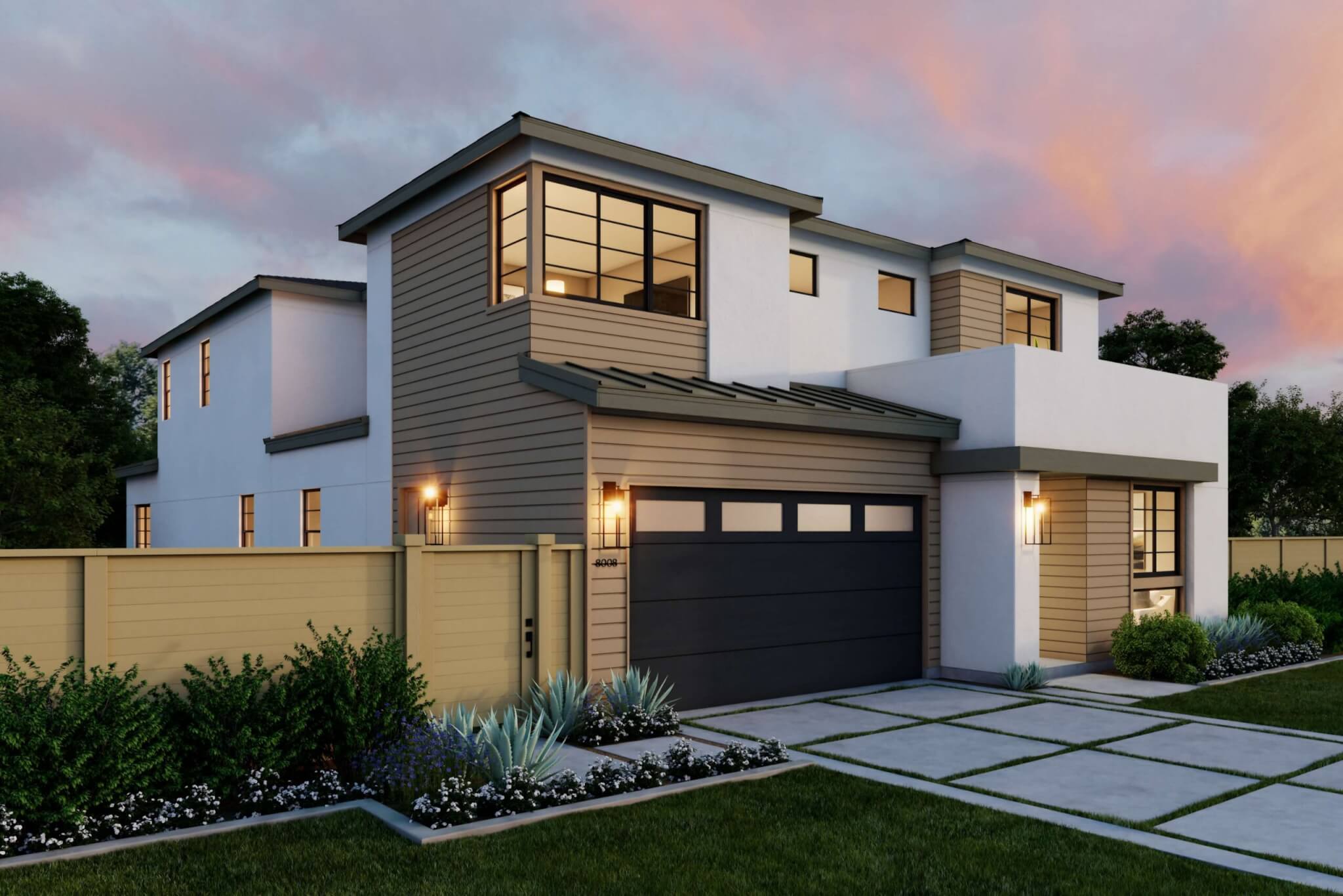 Thomas James Homes Southern California Hawthorne floorplan with a Transitional exterior style