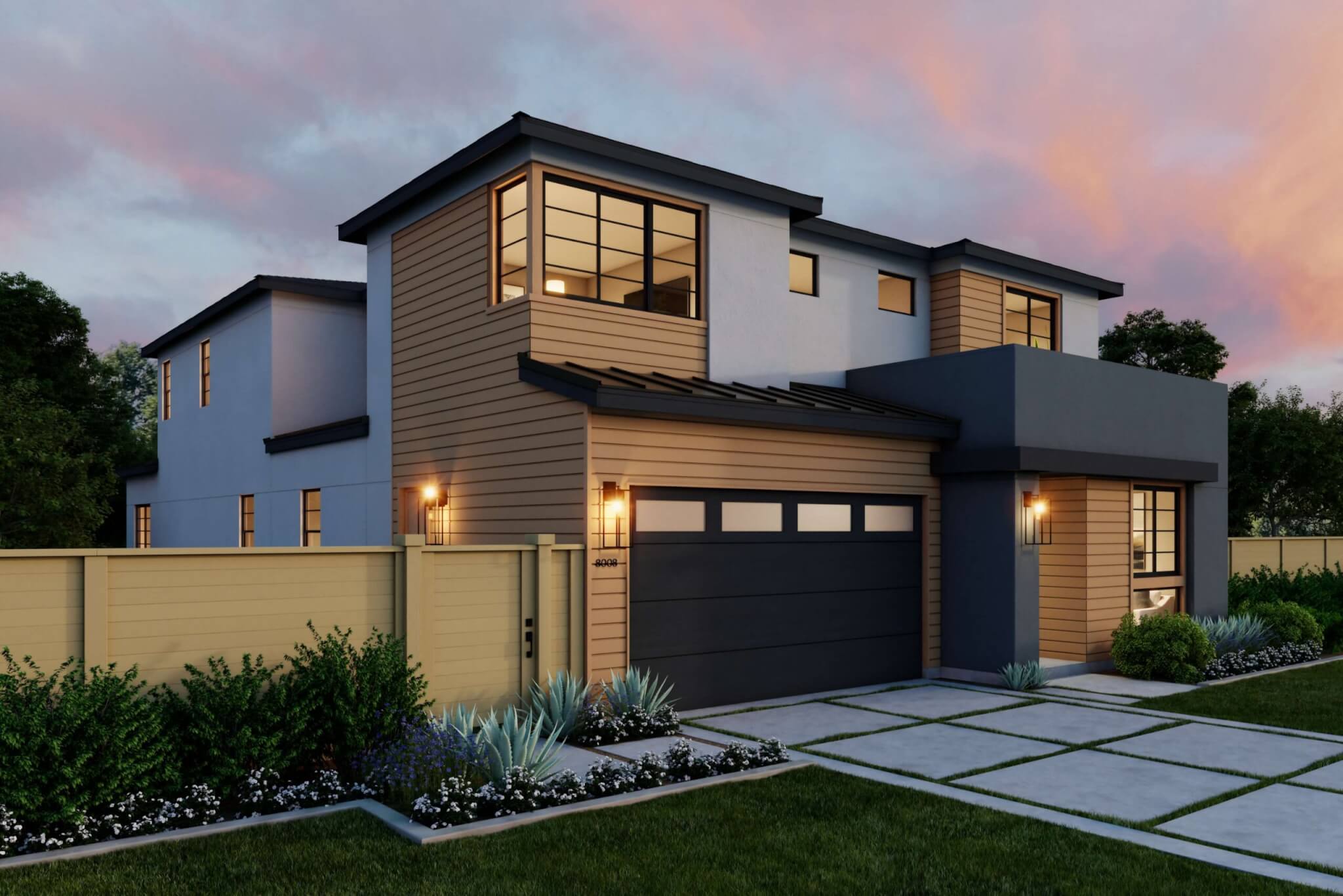 Thomas James Homes Southern California Hawthorne floorplan with a Transitional exterior style