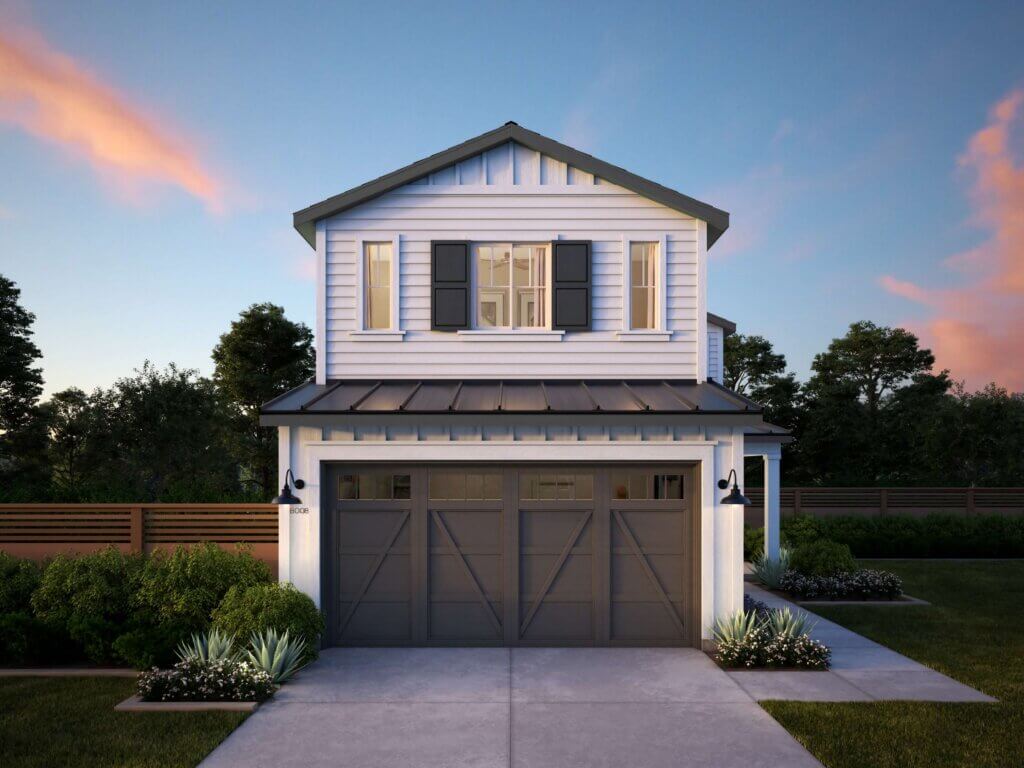 Thomas James Homes Southern California Myrtle floorplan with a Farmhouse exterior style