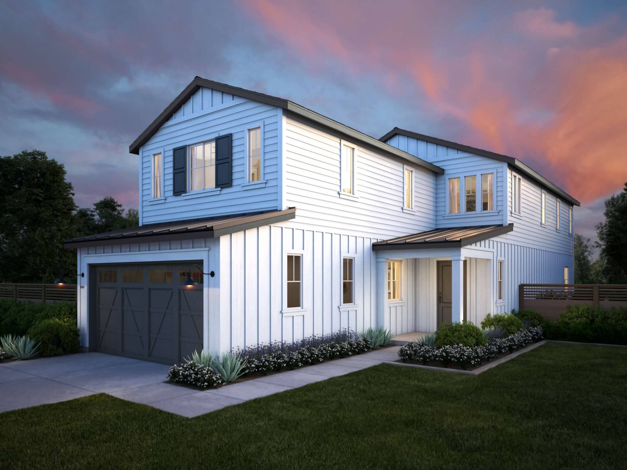 Thomas James Homes Southern California Myrtle floorplan with a Farmhouse exterior style