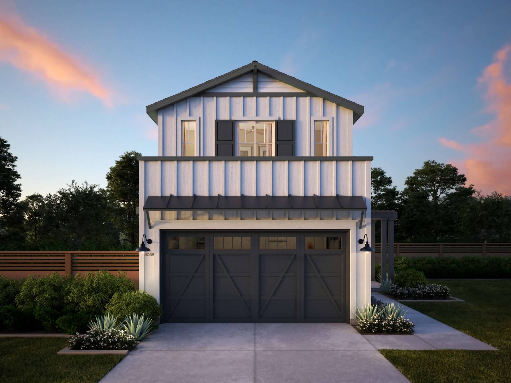 Thomas James Homes Southern California Myrtle floorplan with a Farmhouse exterior style