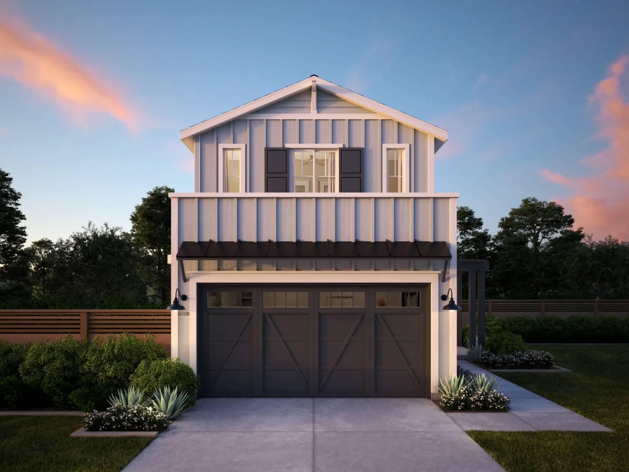 Thomas James Homes Southern California Myrtle floorplan with a Farmhouse exterior style