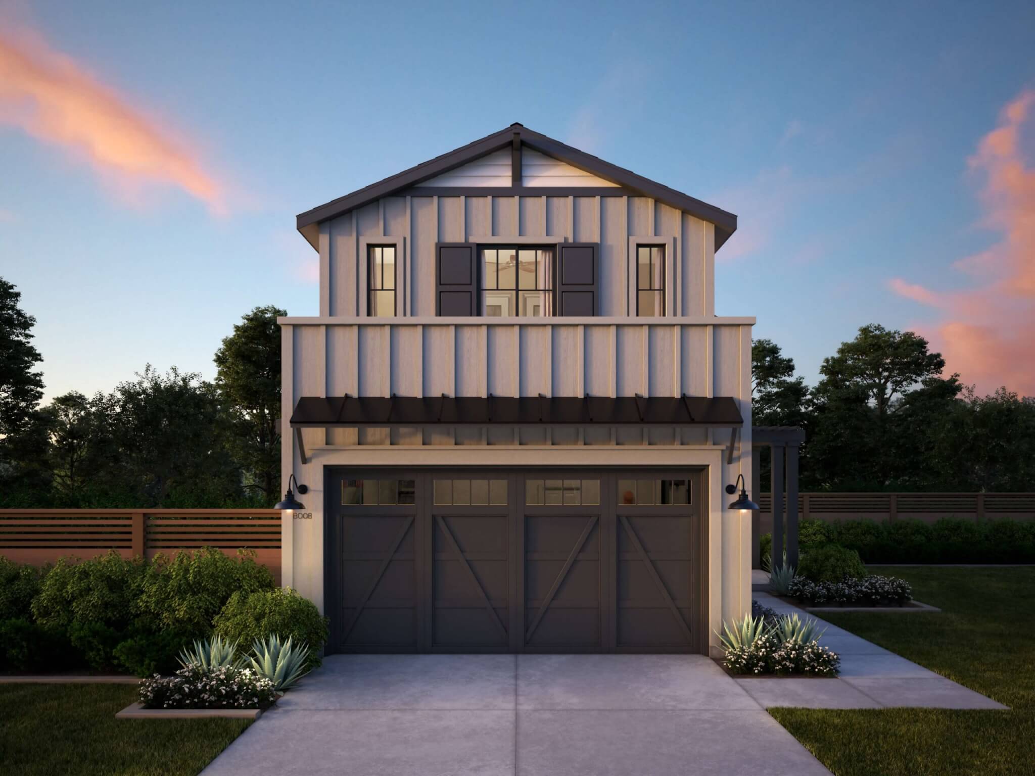 Thomas James Homes Southern California Myrtle floorplan with a Farmhouse exterior style
