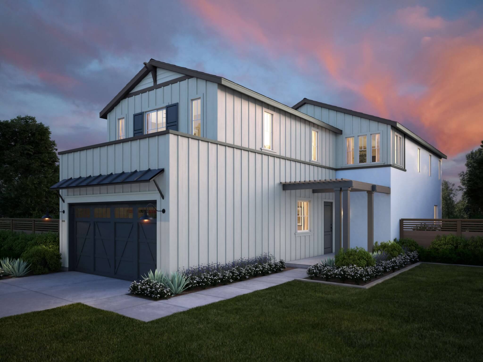 Thomas James Homes Southern California Myrtle floorplan with a Farmhouse exterior style