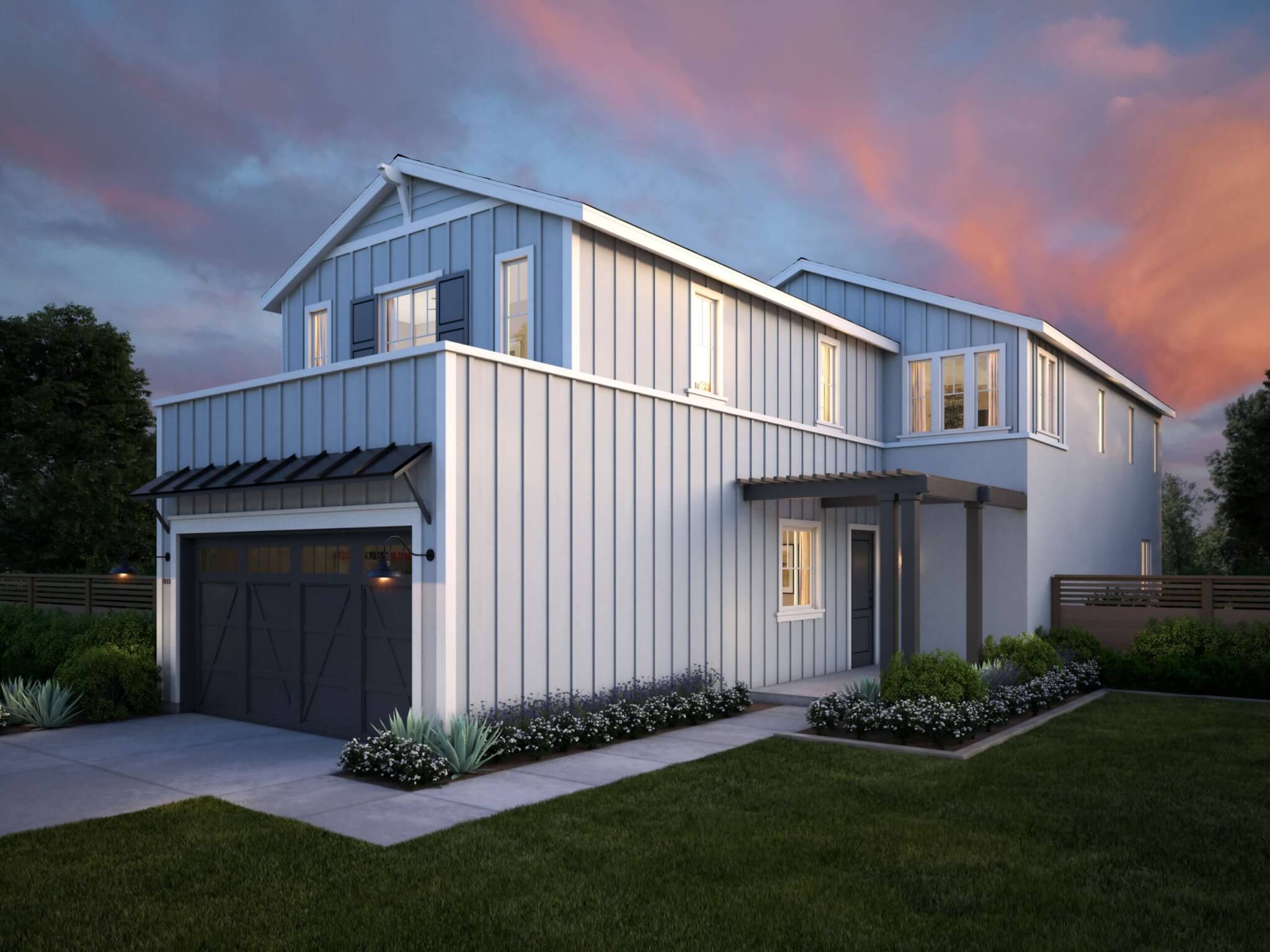 Thomas James Homes Southern California Myrtle floorplan with a Farmhouse exterior style