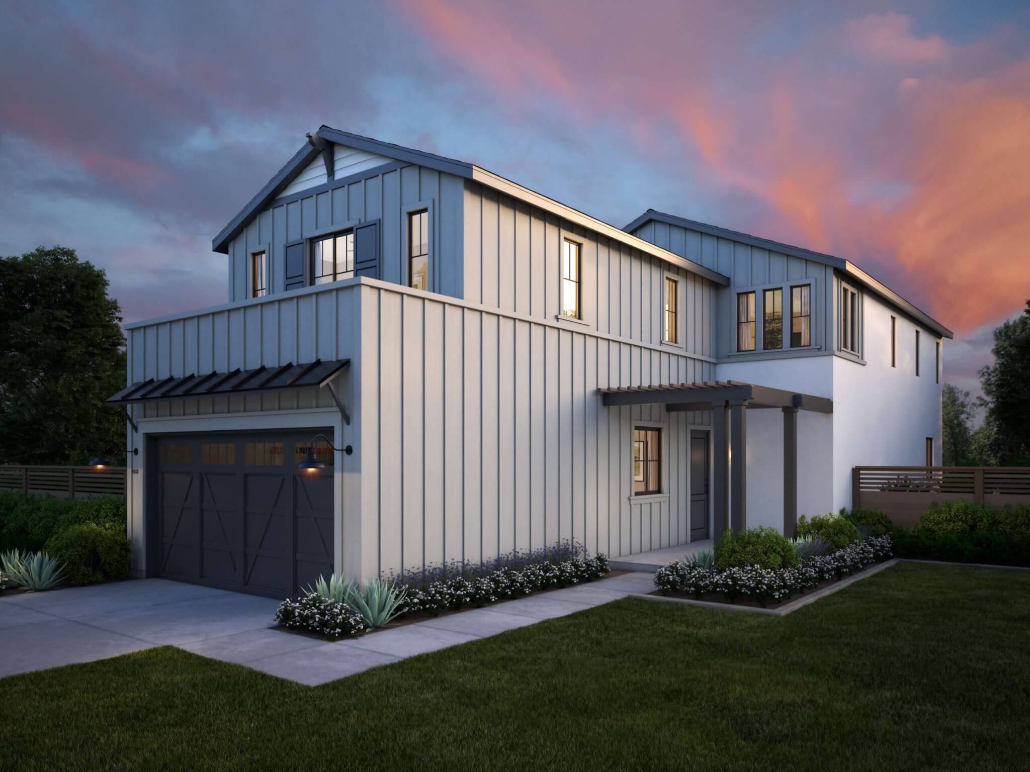 Thomas James Homes Southern California Myrtle floorplan with a Farmhouse exterior style
