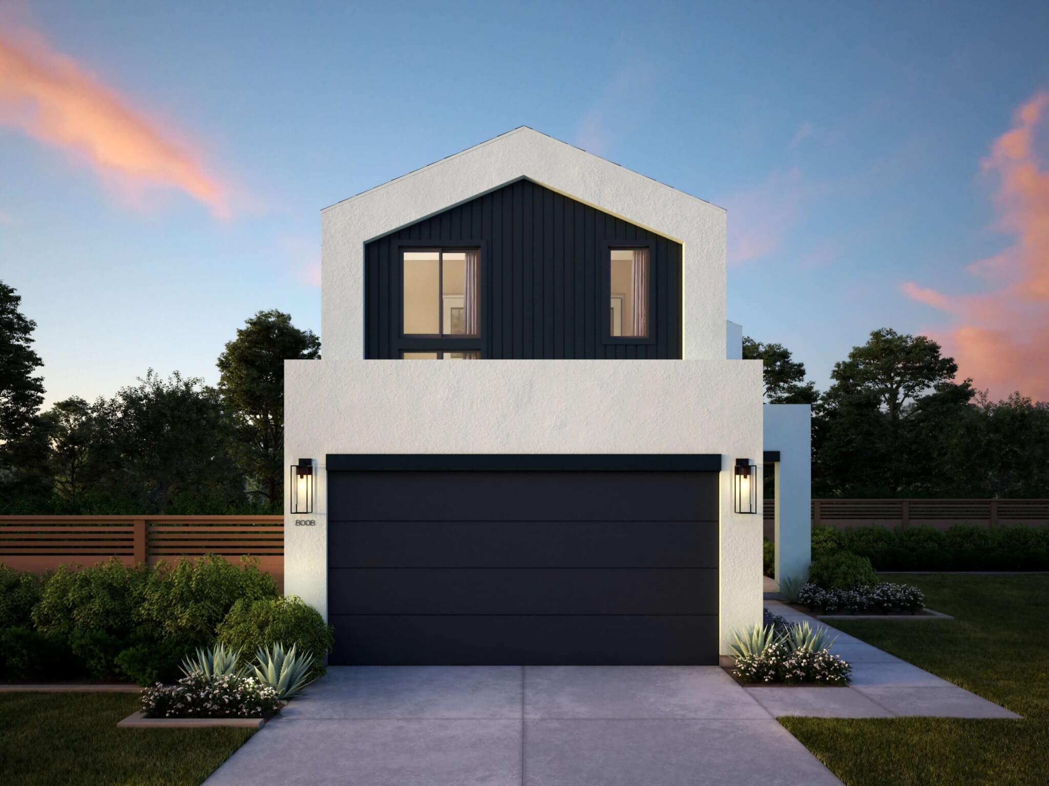 Thomas James Homes Southern California Myrtle floorplan with a Modern exterior style