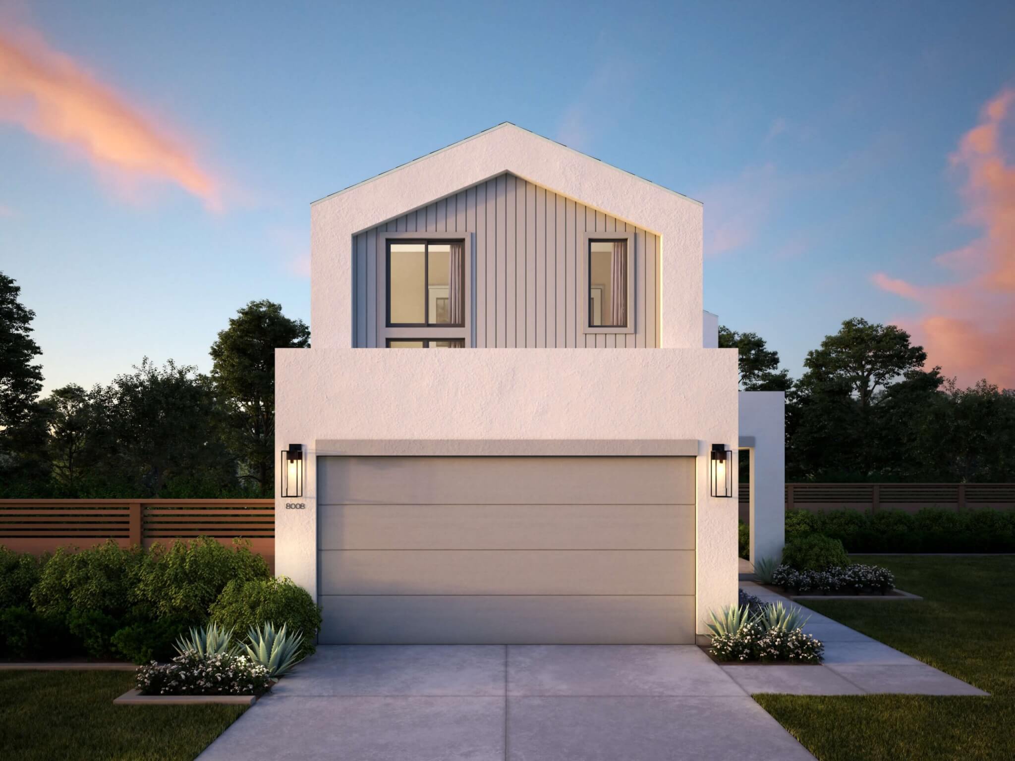 Thomas James Homes Southern California Myrtle floorplan with a Modern exterior style