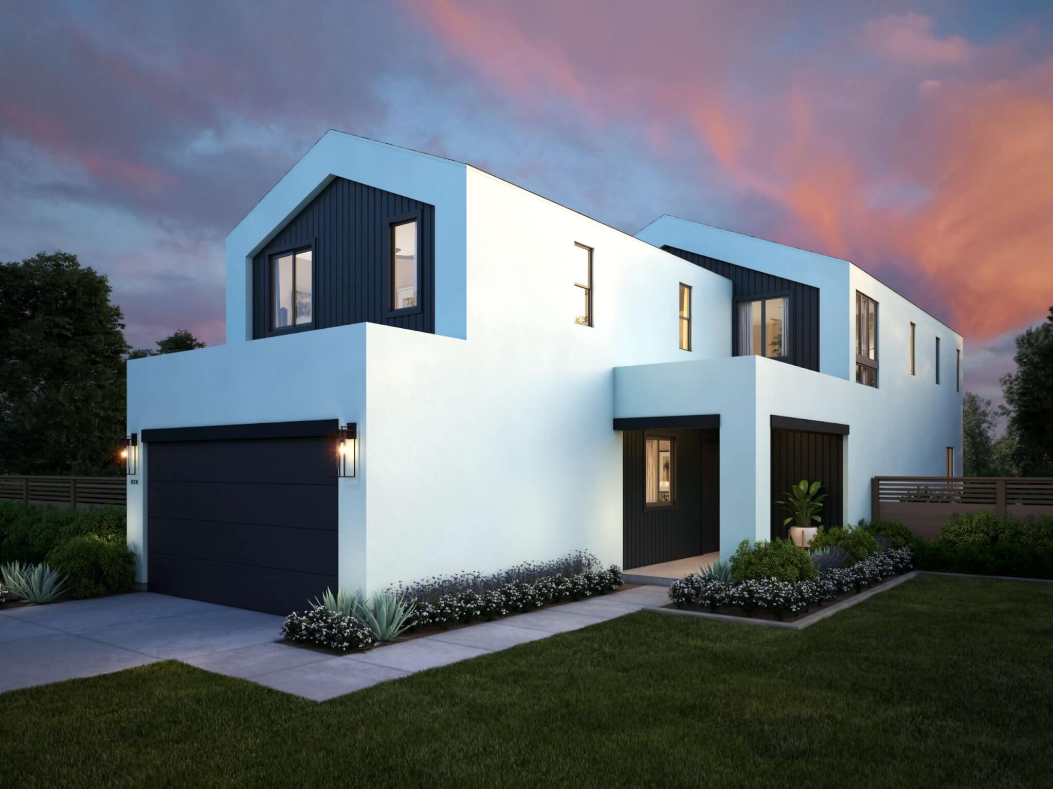 Thomas James Homes Southern California Myrtle floorplan with a Modern exterior style