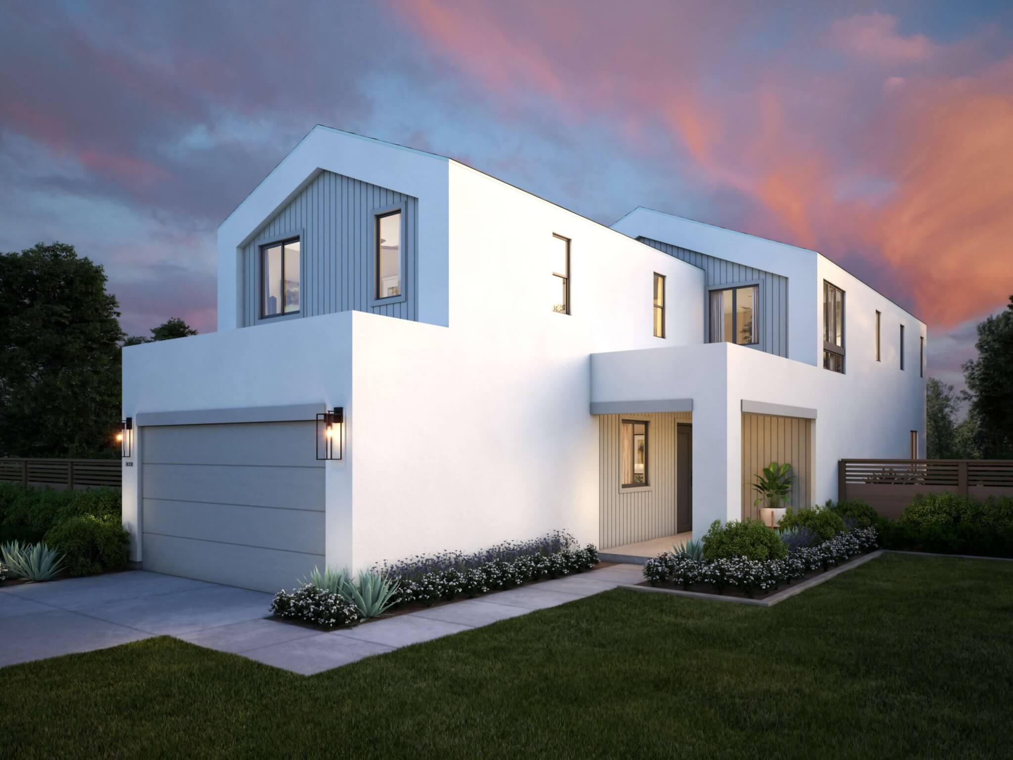 Thomas James Homes Southern California Myrtle floorplan with a Modern exterior style