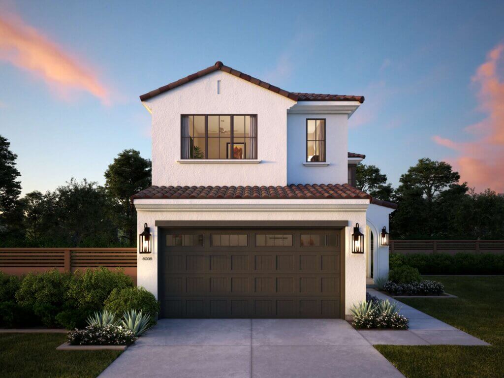Thomas James Homes Southern California Myrtle floorplan with a Spanish exterior style