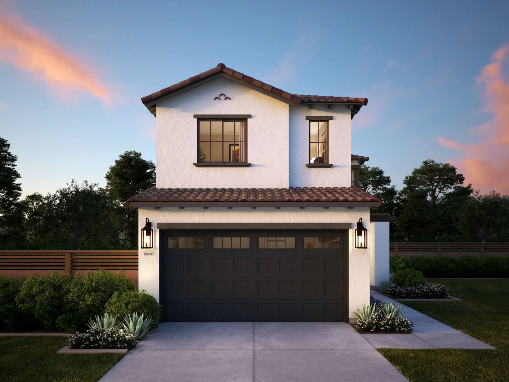 Thomas James Homes Southern California Myrtle floorplan with a Spanish exterior style
