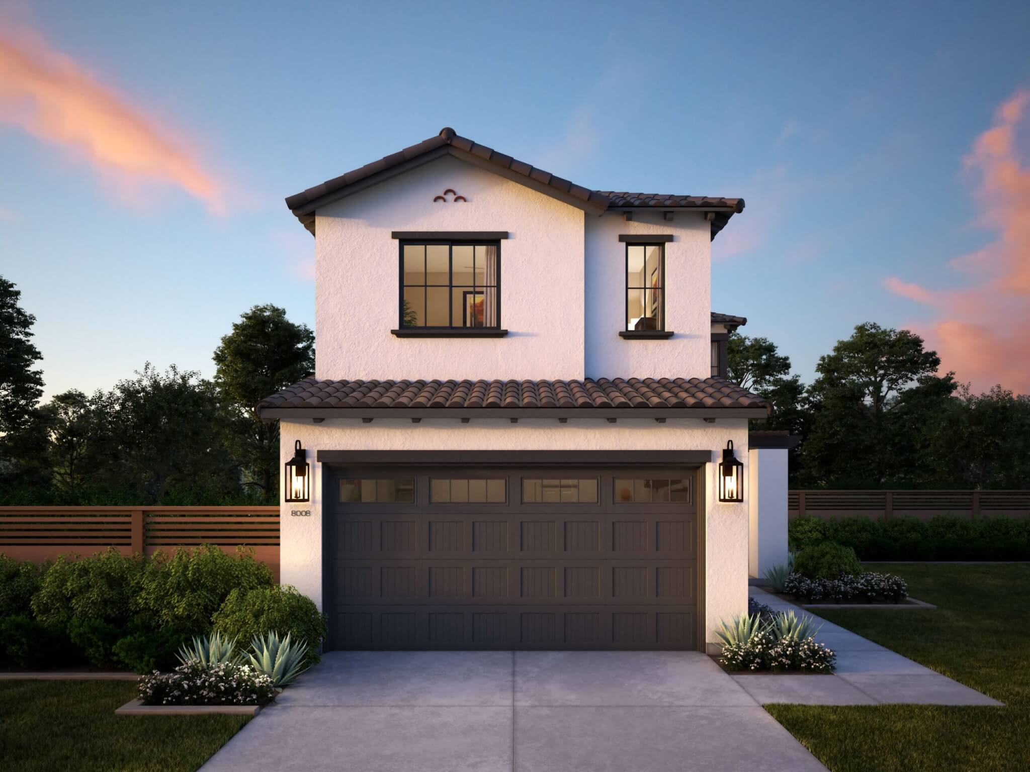 Thomas James Homes Southern California Myrtle floorplan with a Spanish exterior style