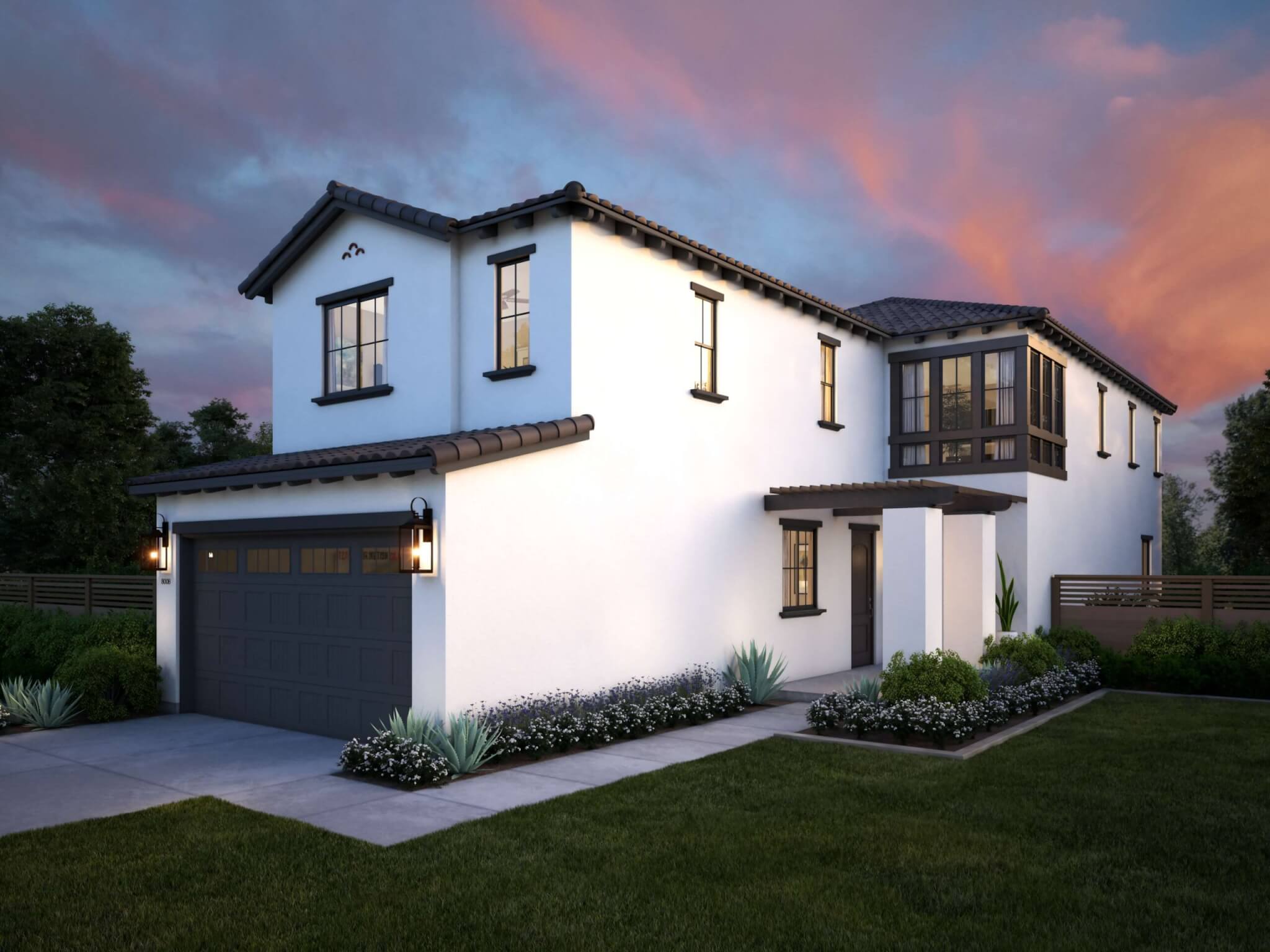 Thomas James Homes Southern California Myrtle floorplan with a Spanish exterior style