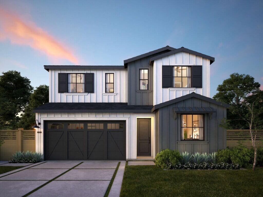 Thomas James Homes Southern California Ojai floorplan with a Farmhouse exterior style