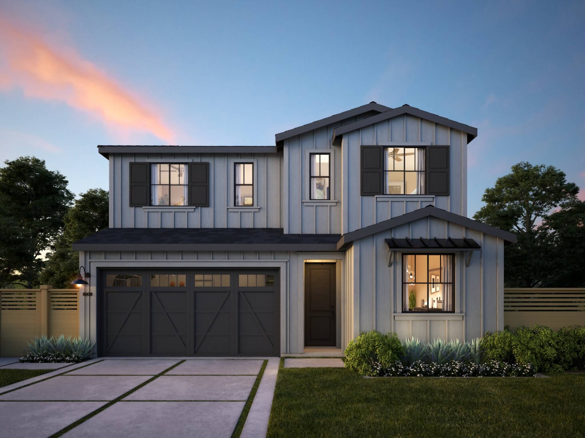Thomas James Homes Southern California Ojai floorplan with a Farmhouse exterior style