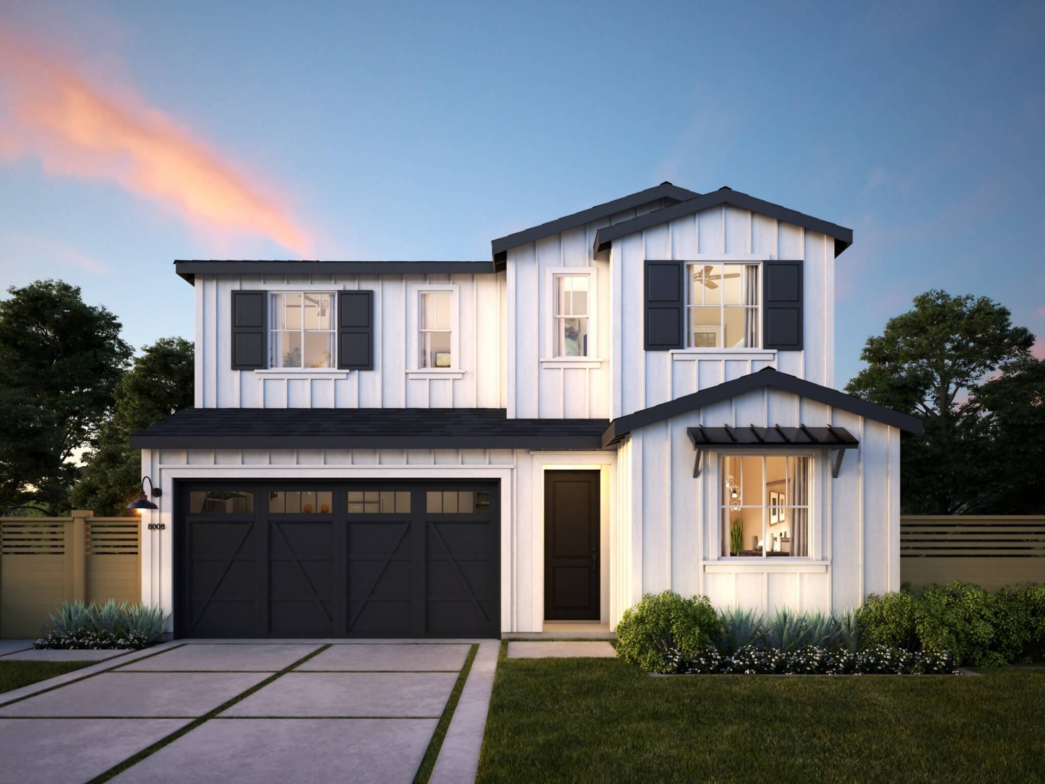 Thomas James Homes Southern California Ojai floorplan with a Farmhouse exterior style