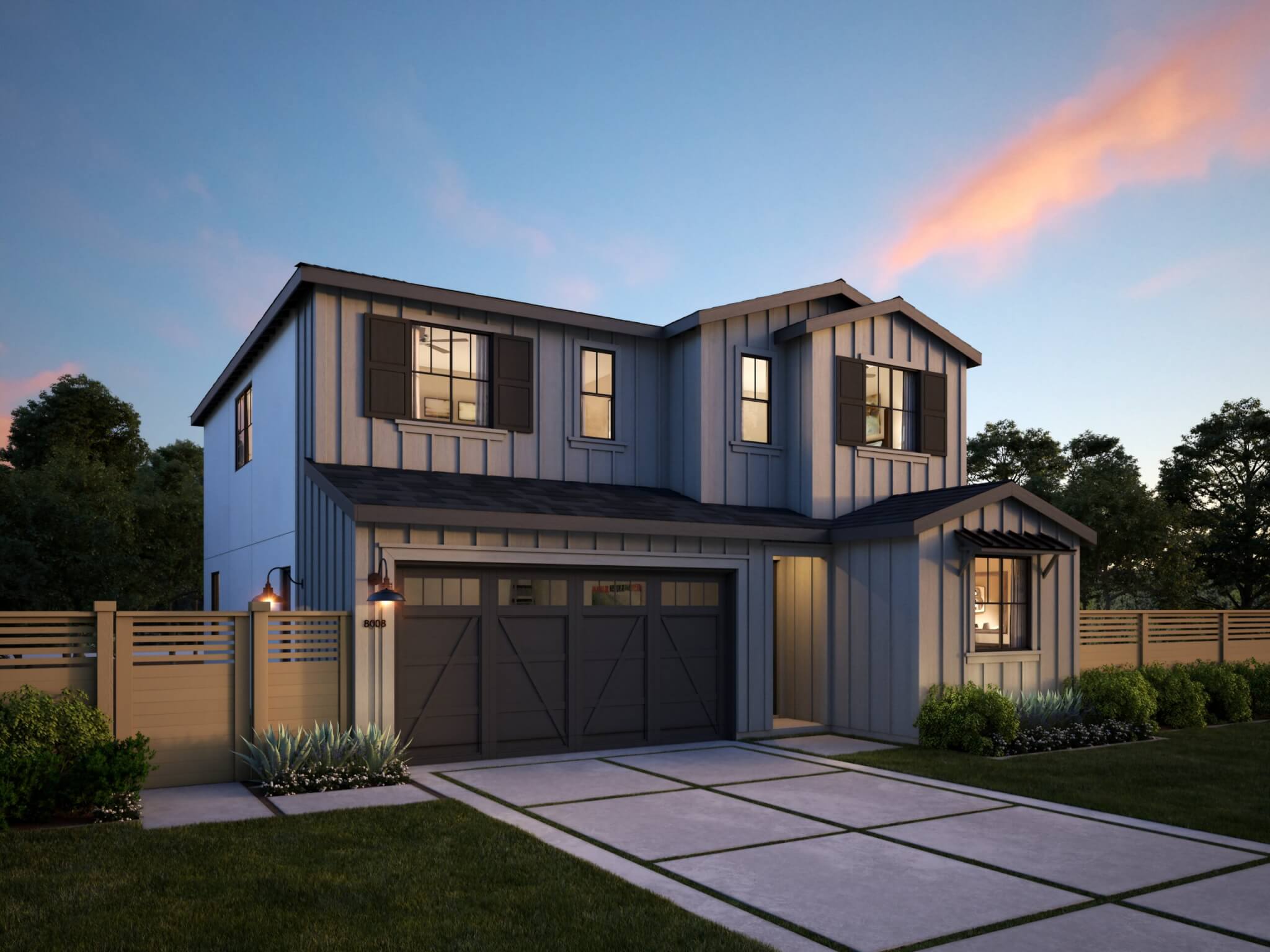 Thomas James Homes Southern California Ojai floorplan with a Farmhouse exterior style
