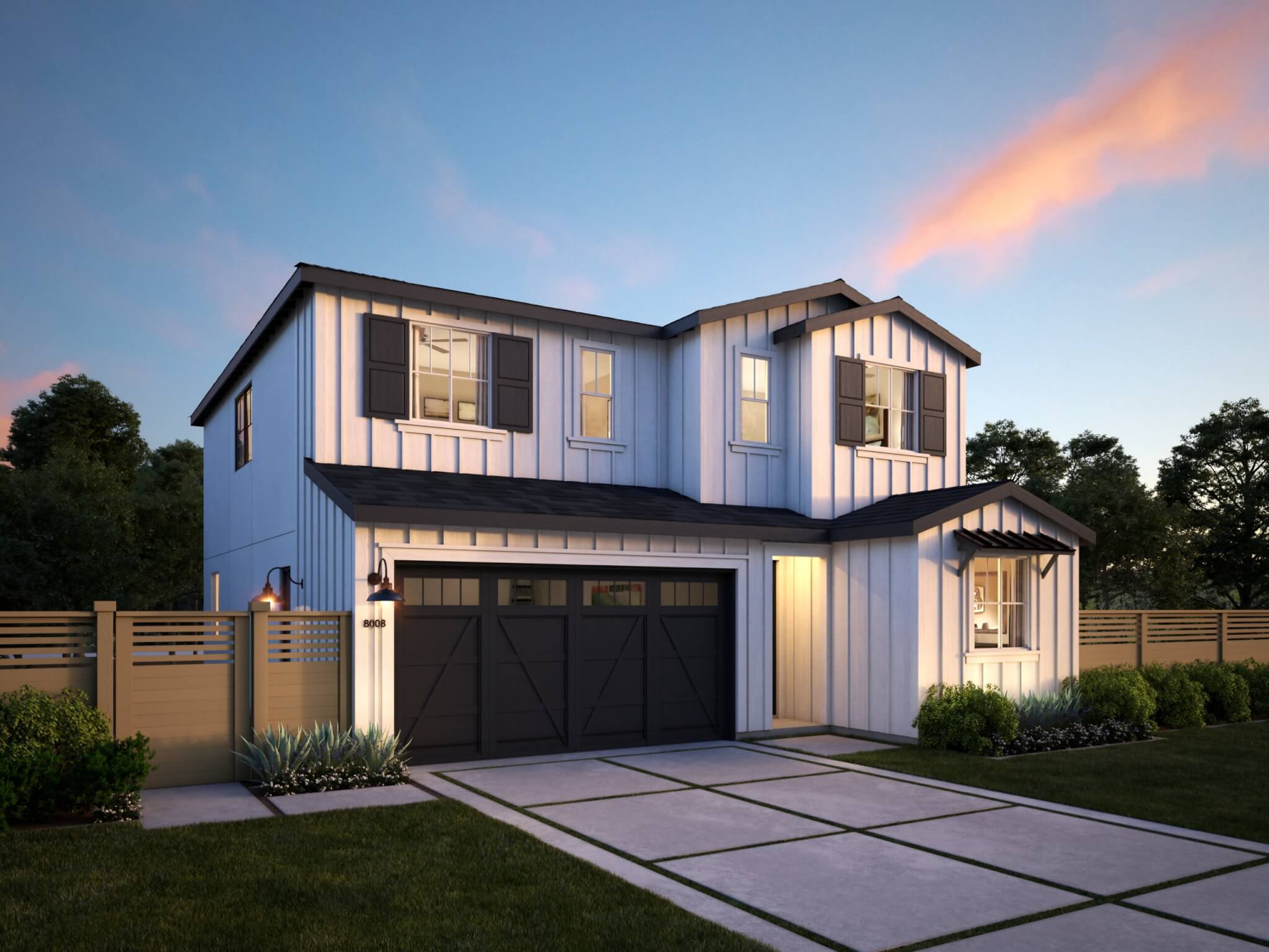 Thomas James Homes Southern California Ojai floorplan with a Farmhouse exterior style