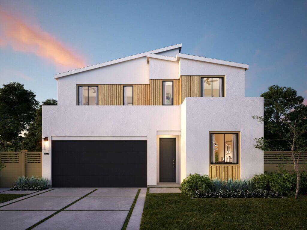 Thomas James Homes Southern California Ojai floorplan with a Modern exterior style