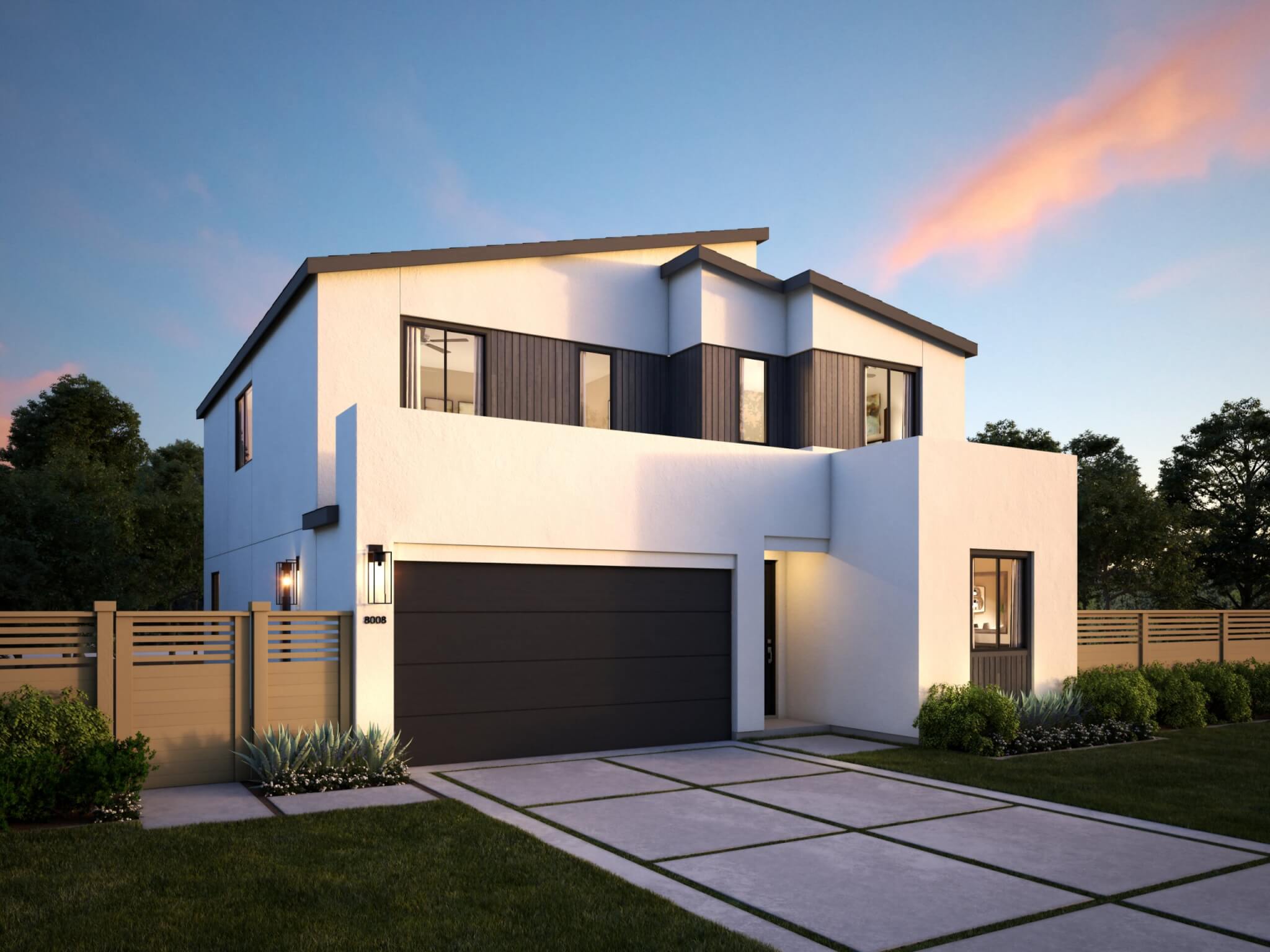 Thomas James Homes Southern California Ojai floorplan with a Modern exterior style