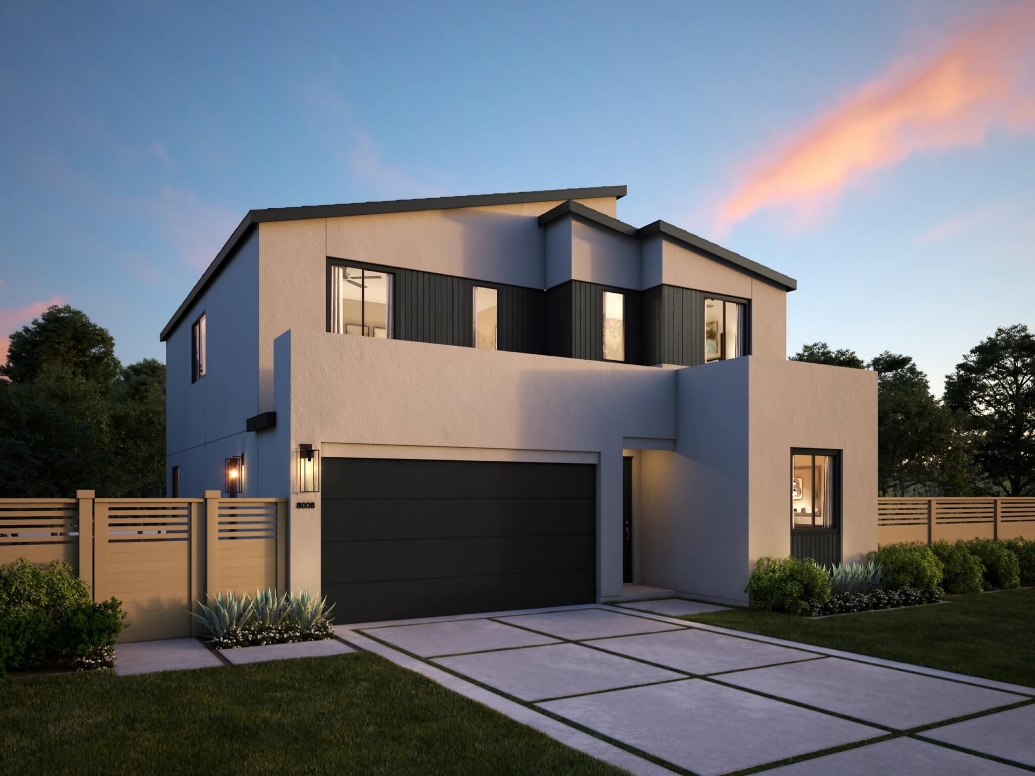 Thomas James Homes Southern California Ojai floorplan with a Modern exterior style