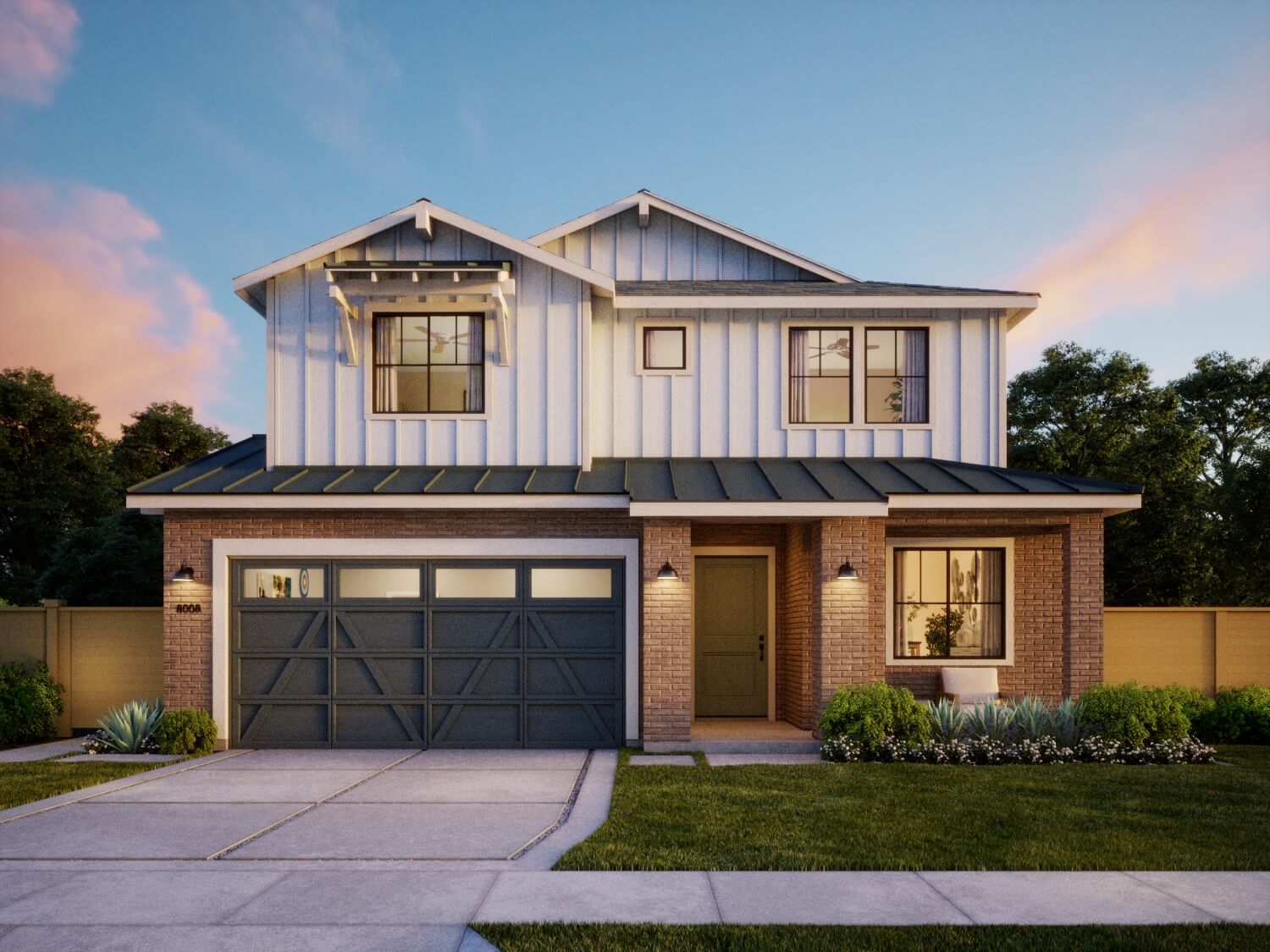 Thomas James Homes Southern California Palisade floorplan with a Farmhouse exterior style