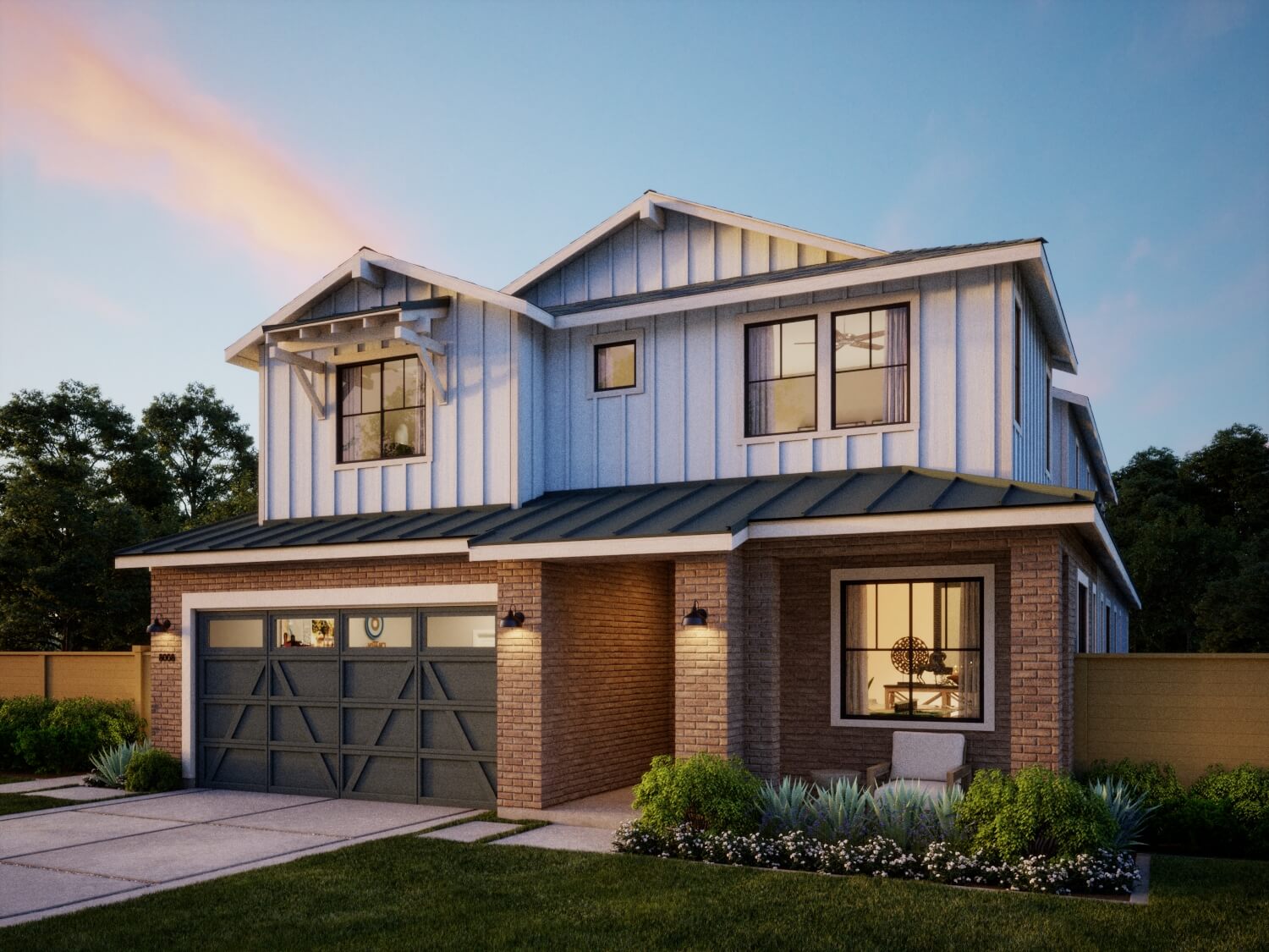 Thomas James Homes Southern California Palisade floorplan with a Farmhouse exterior style