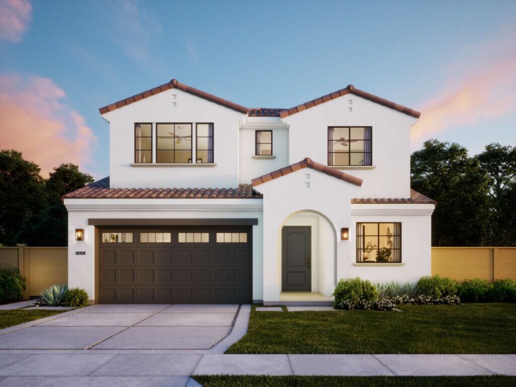 Thomas James Homes Southern California Palisade floorplan with a Spanish exterior style